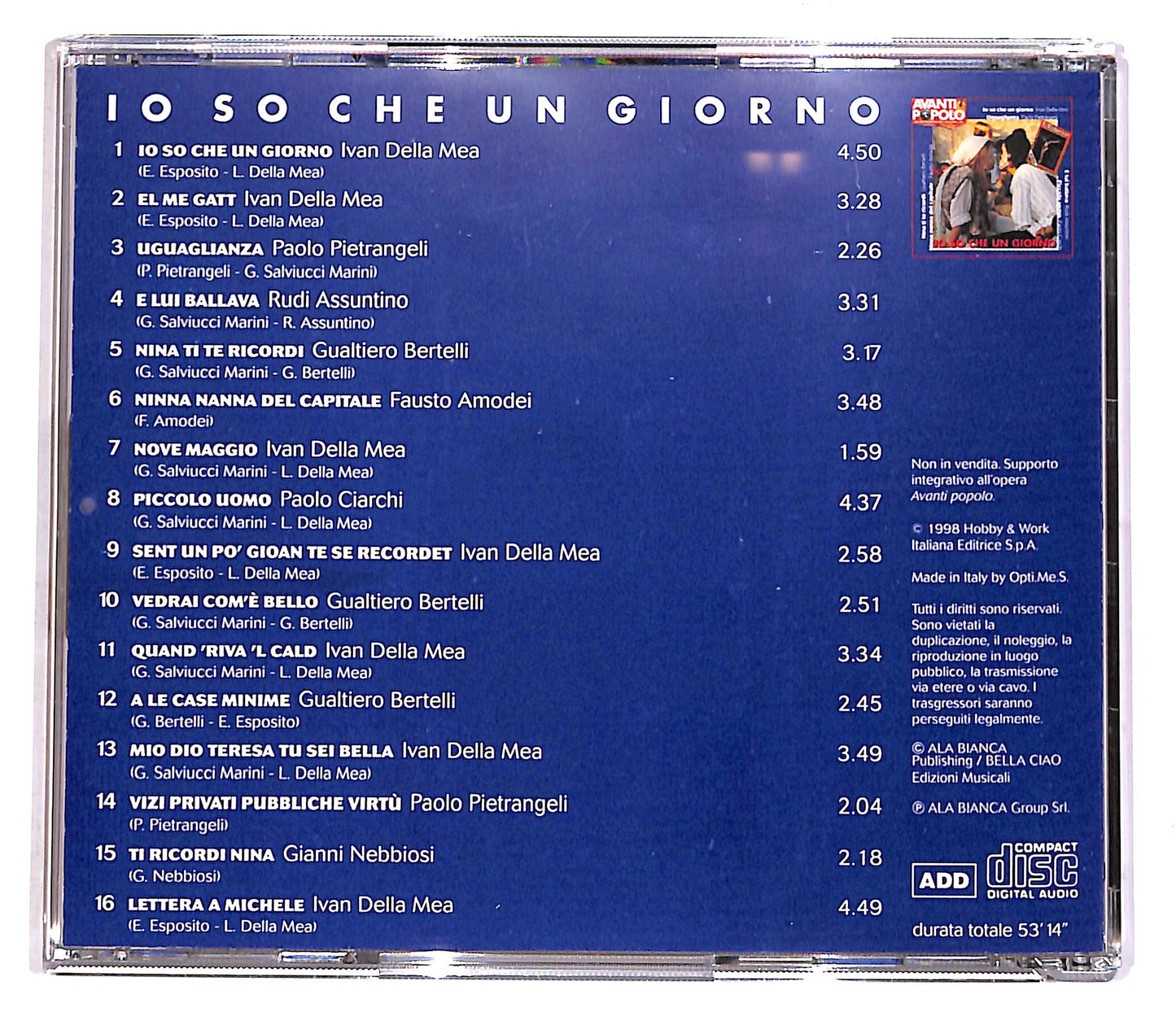 EBOND Avanti Popolo - Io So Che Un Giorno EDITORIALE CD CD052457