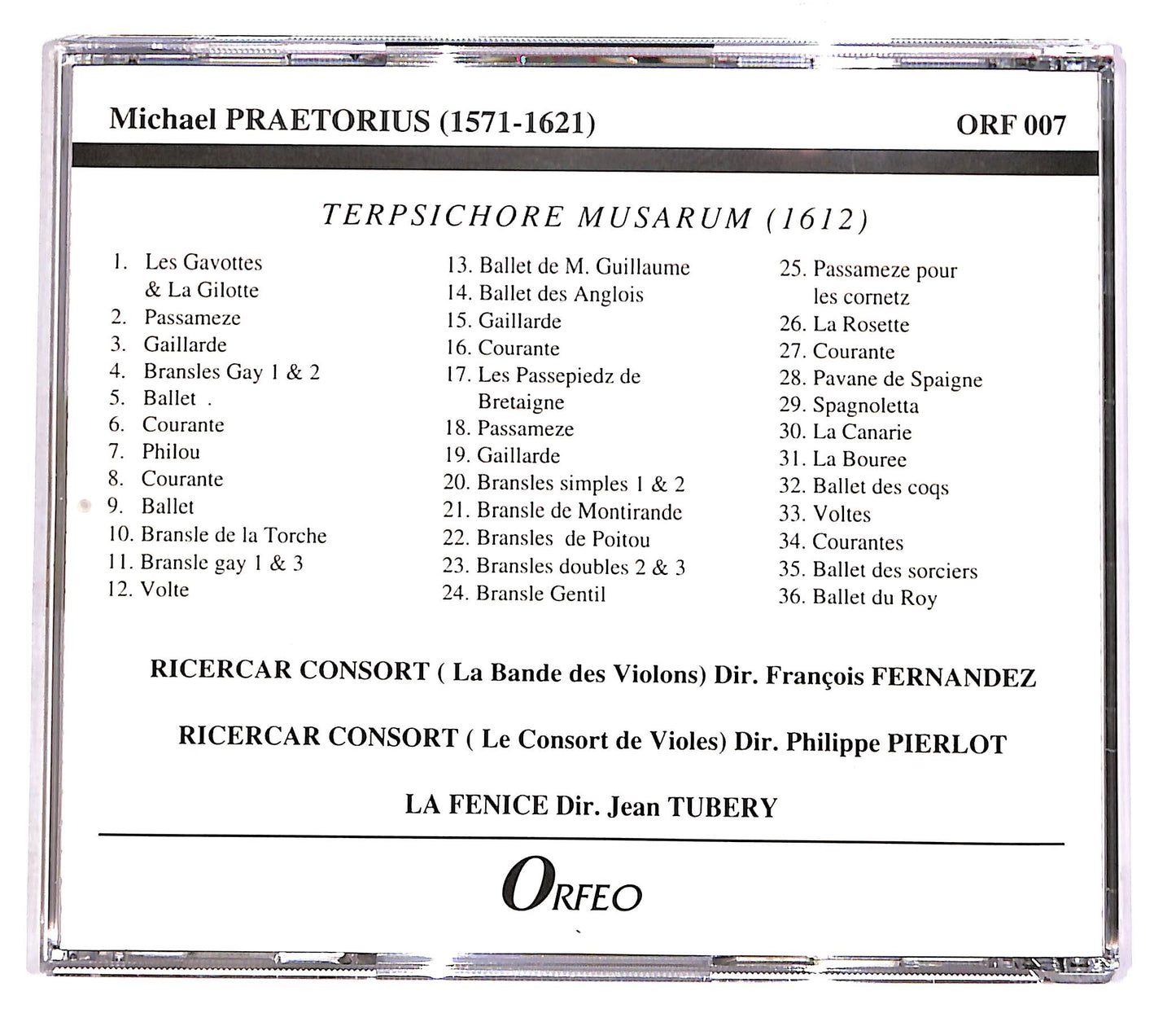 EBOND M. Praetorius - Terpsichore Musarum (1612) EDITORIALE CD CD052464