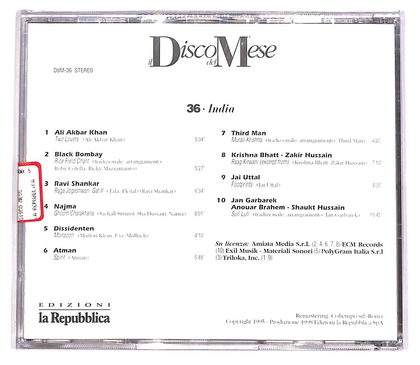 EBOND Various - India - Il Disco Del Mese Vol.36 EDITORIALE CD CD052501