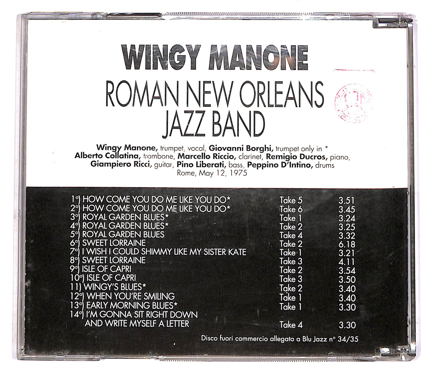 EBOND Wingy Manone & Roman New Orleans Jazz Band (1 disc) EDITORIALE CD CD052515