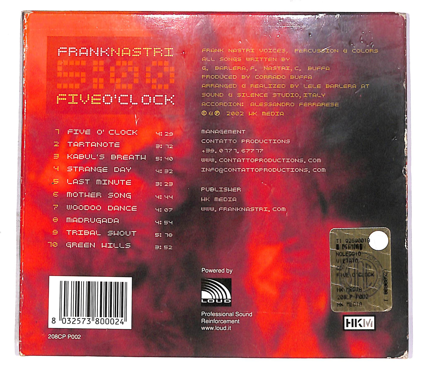 EBOND Frank Nastri - Five O'Clock CD CD052611