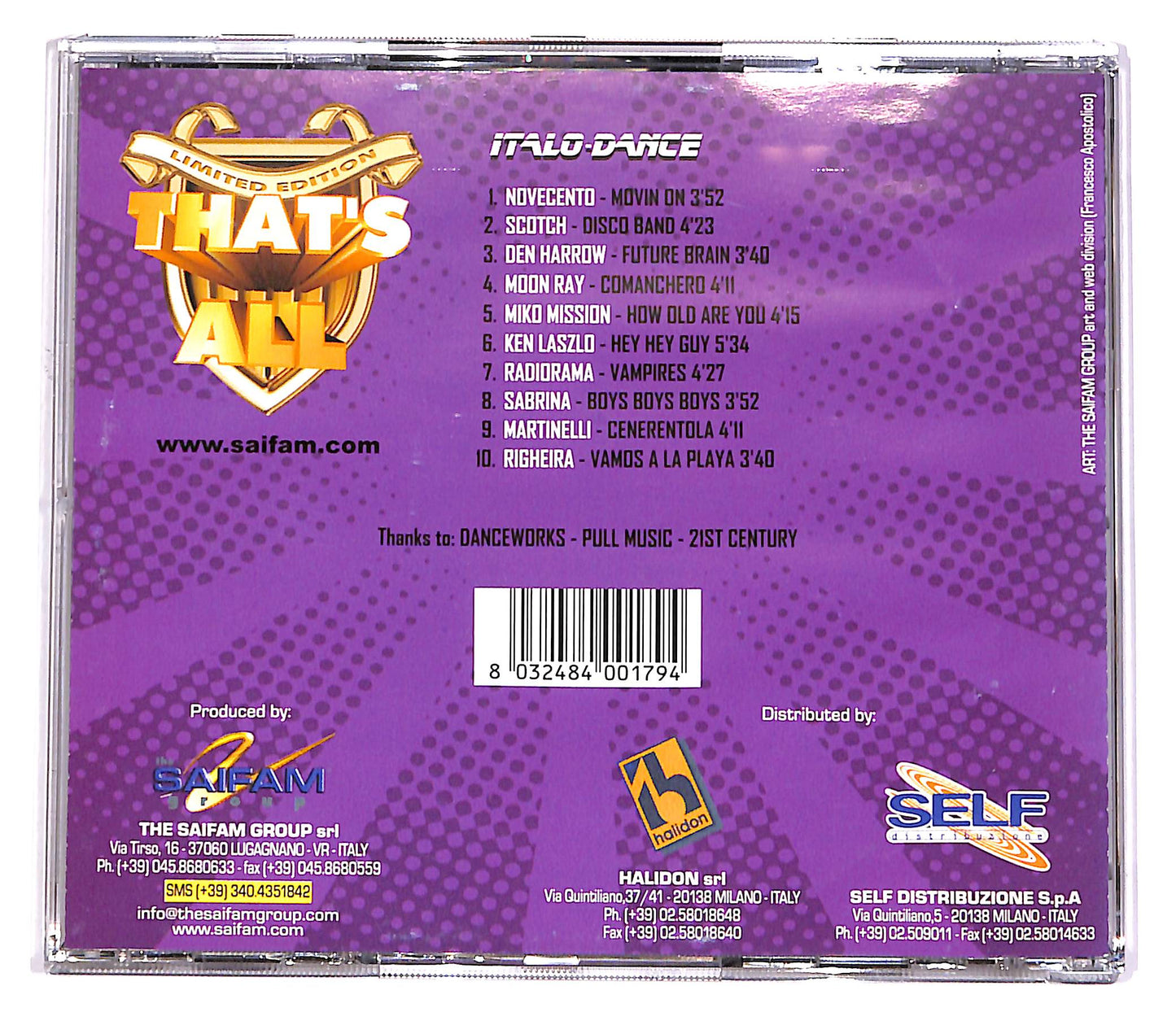 EBOND Various - That's All - Italo-Dance EDITORIALE CD CD052629