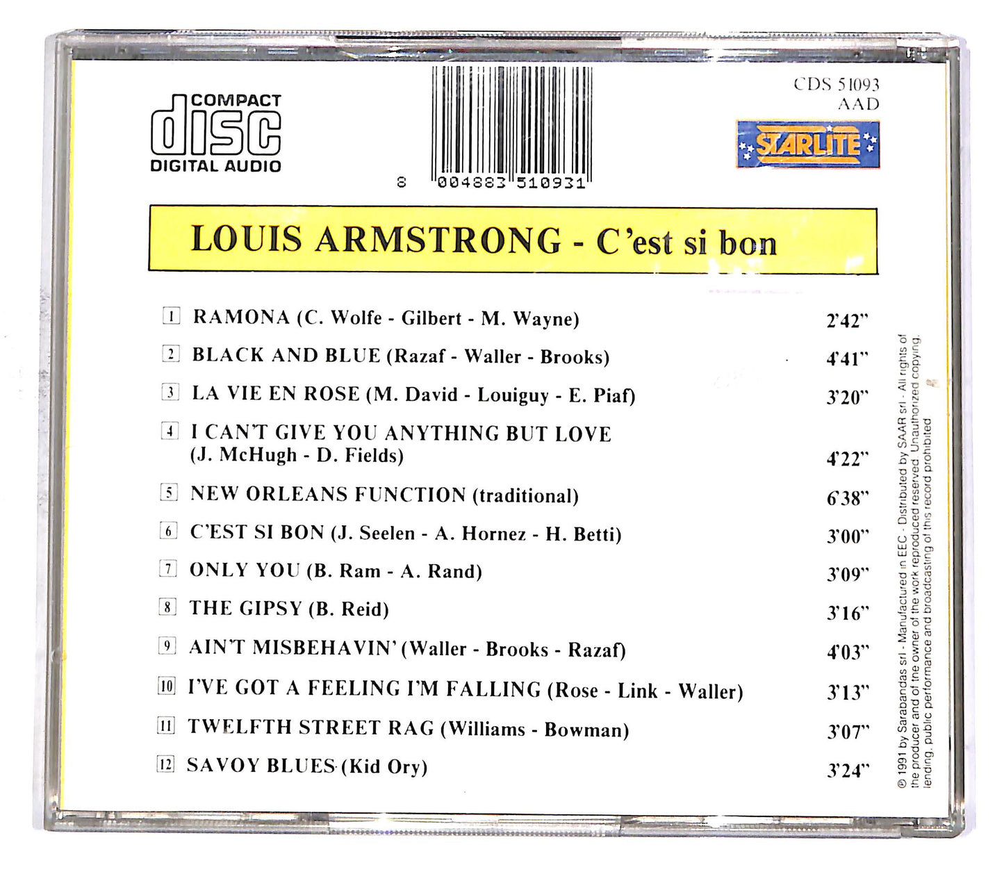 EBOND Louis Armstrong - C'Est Si Bon CD CD052846