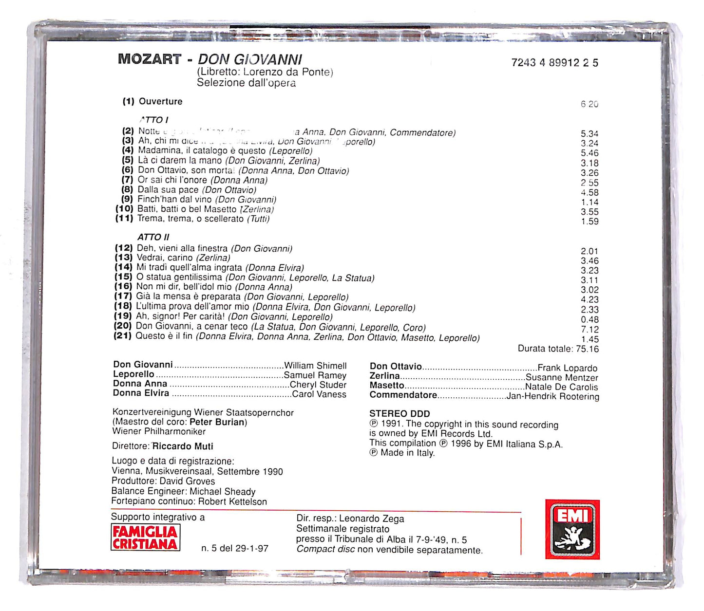 EBOND Mozart - Don Giovanni - Le Pagine Piu Belle - Muti EDITORIALE CD CD052857