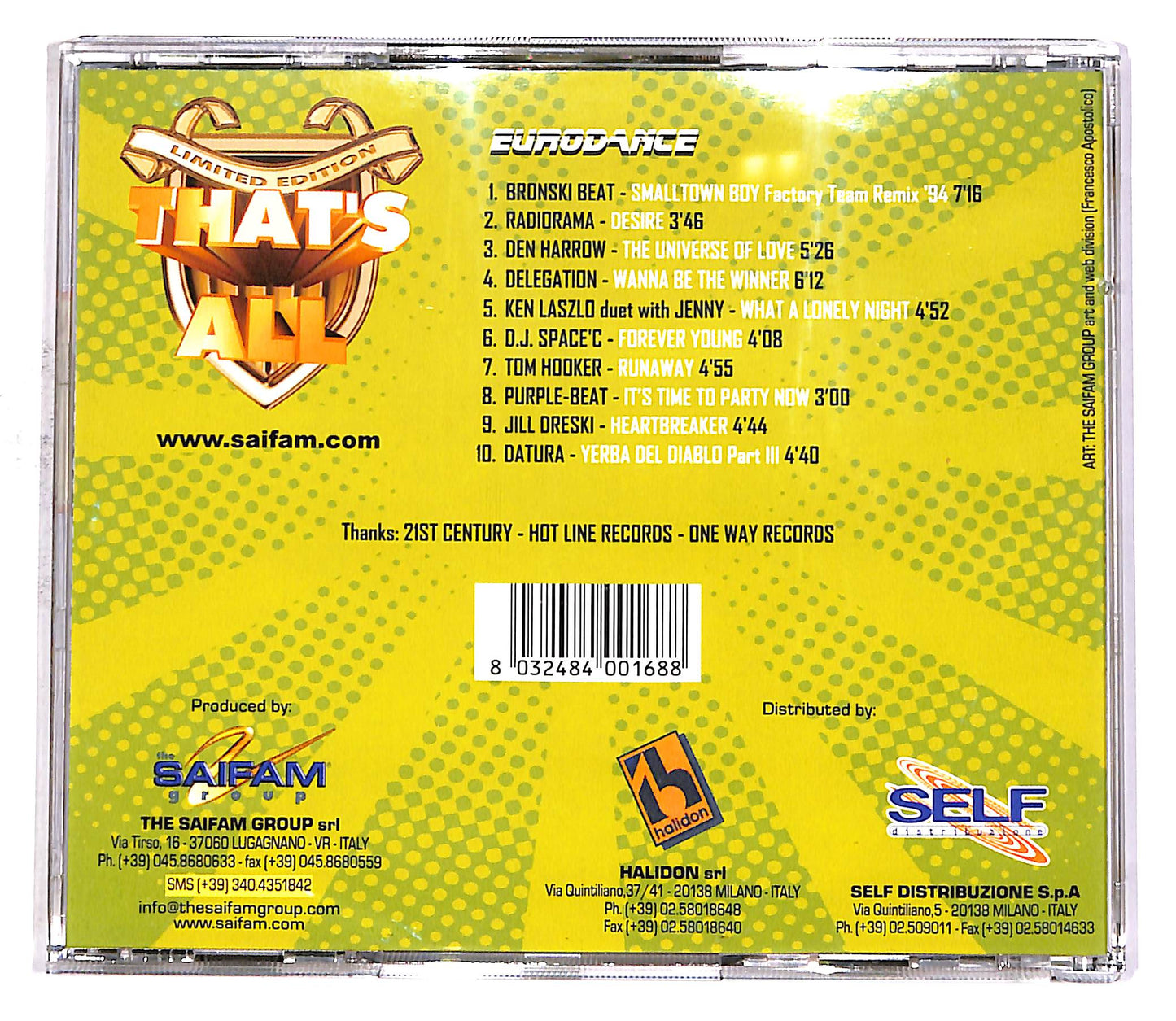 EBOND Various - That's All - Eurodance CD CD052924