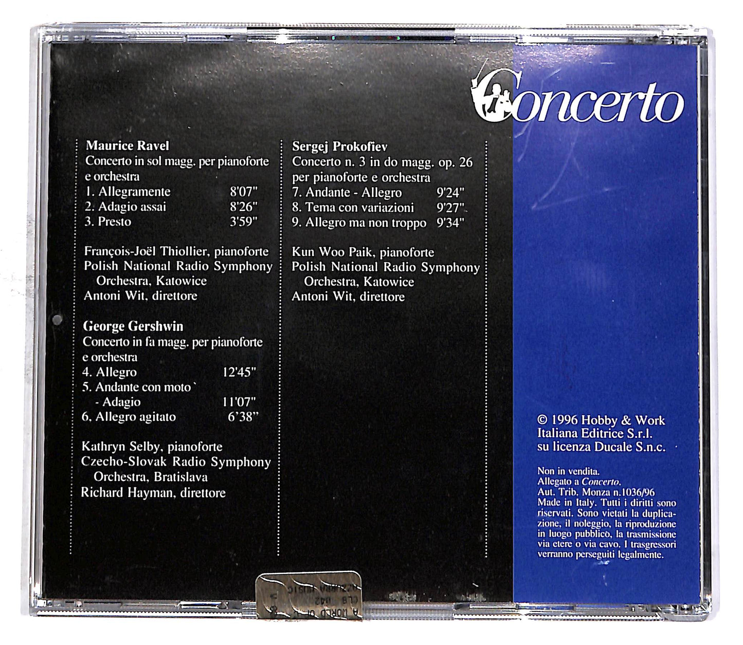 EBOND Ravel, Gershwin, Prokofiev EDITORIALE CD CD053107