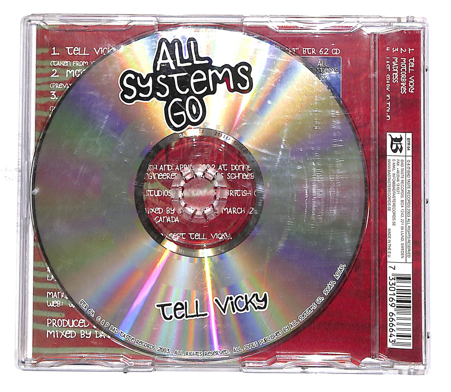 EBOND All Systems Go - Tell Vicky CD CD053132