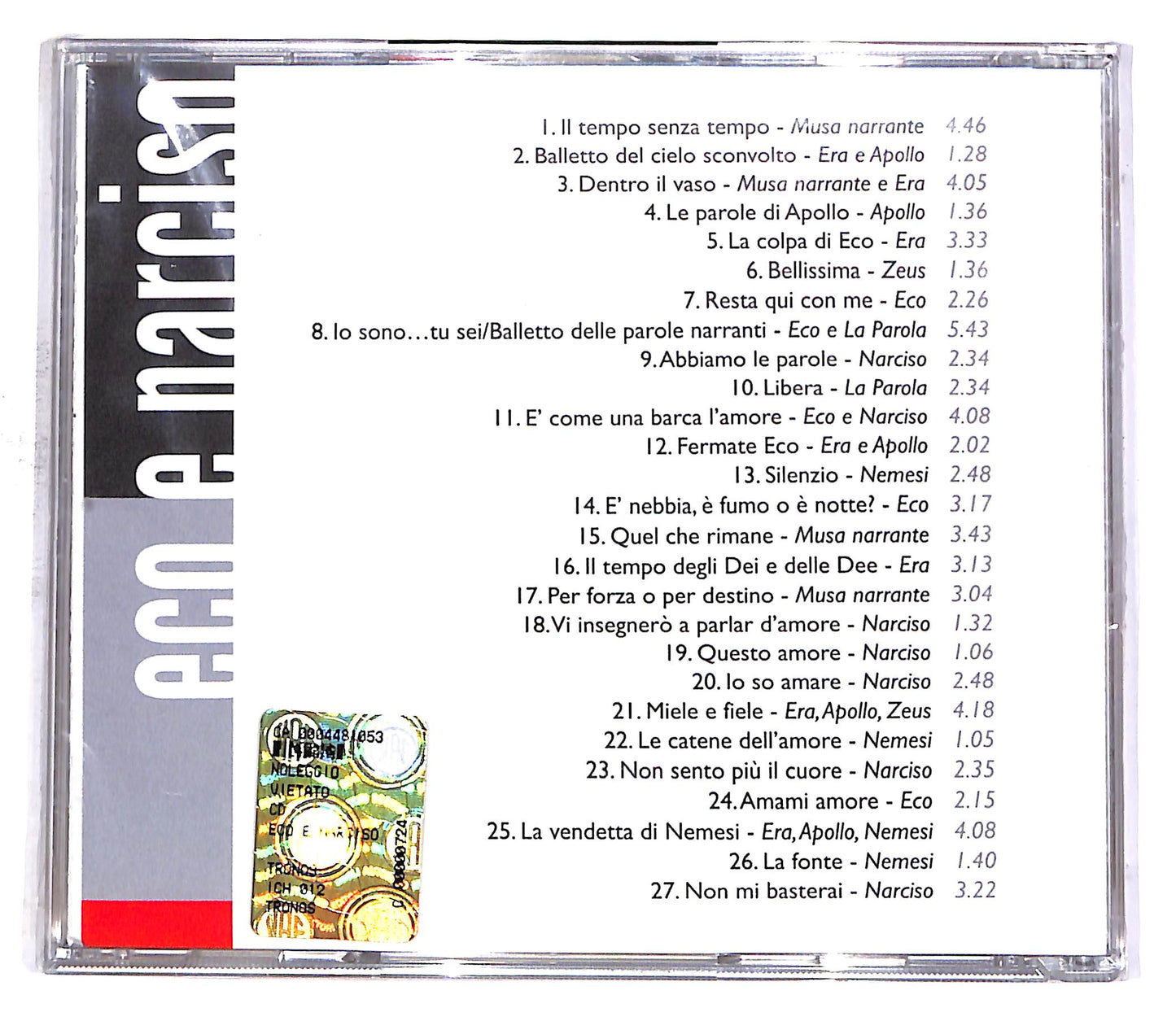 EBOND Eco E Narciso - Il Musical - Di Gianfranco E Nicola Salvio ED CD CD053149