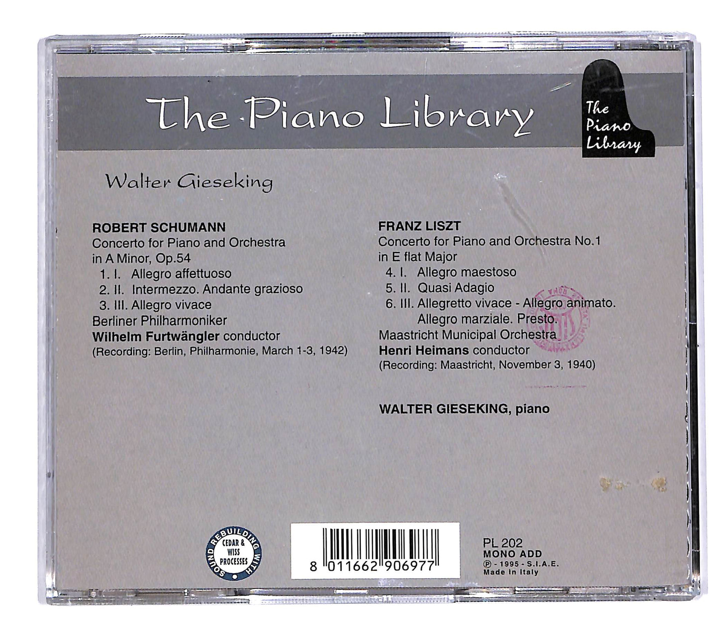 EBOND Walter Gieseking - The piano Library CD CD053405