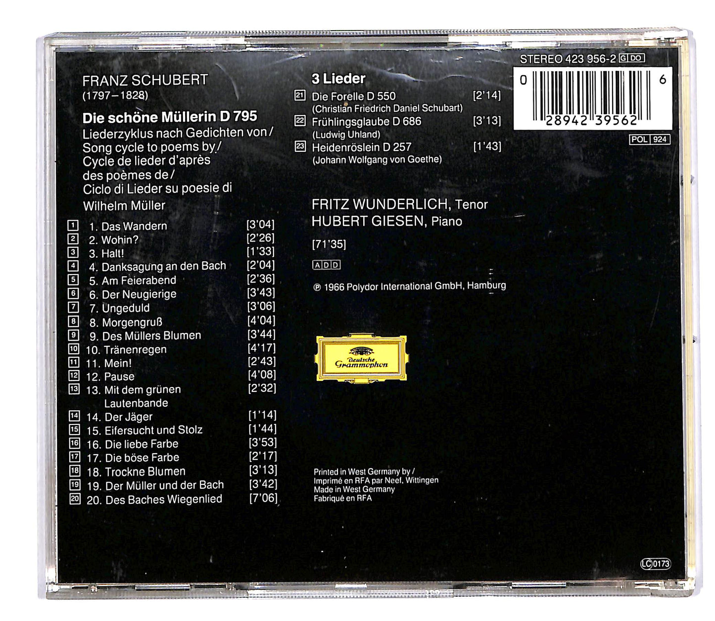 EBOND Schubert - Die Schone Mullerin 3 Lieder CD CD053608