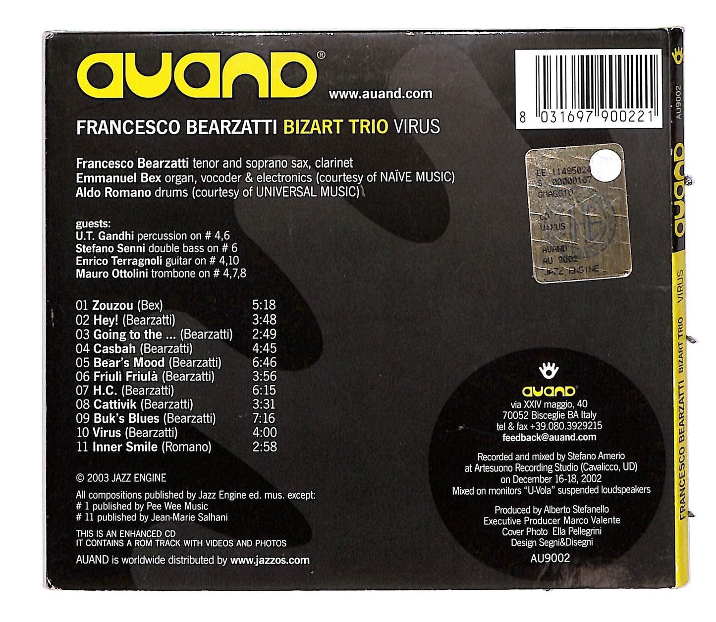 EBOND Francesco Bearzatti Bizart Trio - Virus CD CD053651