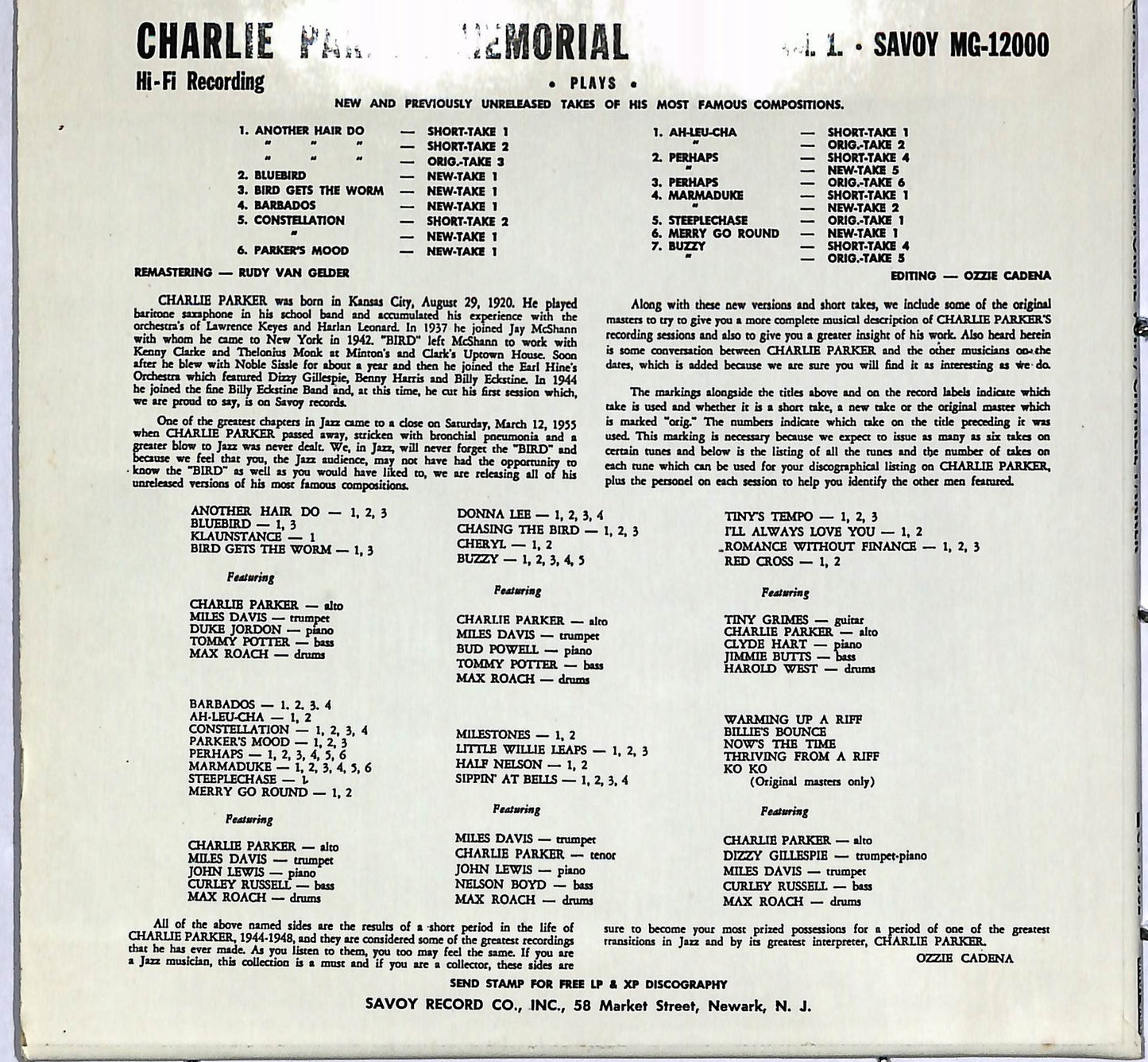 EBOND Charlie Parker - Charlie Parker Memorial CD CD053719