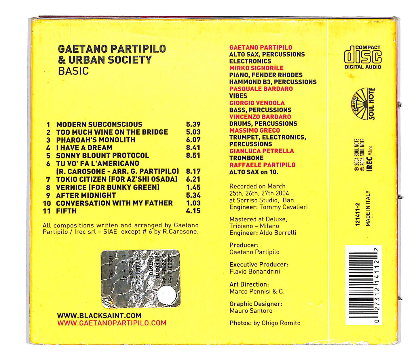 EBOND Gaetano Partipilo e Urban Society - Basic CD CD053727