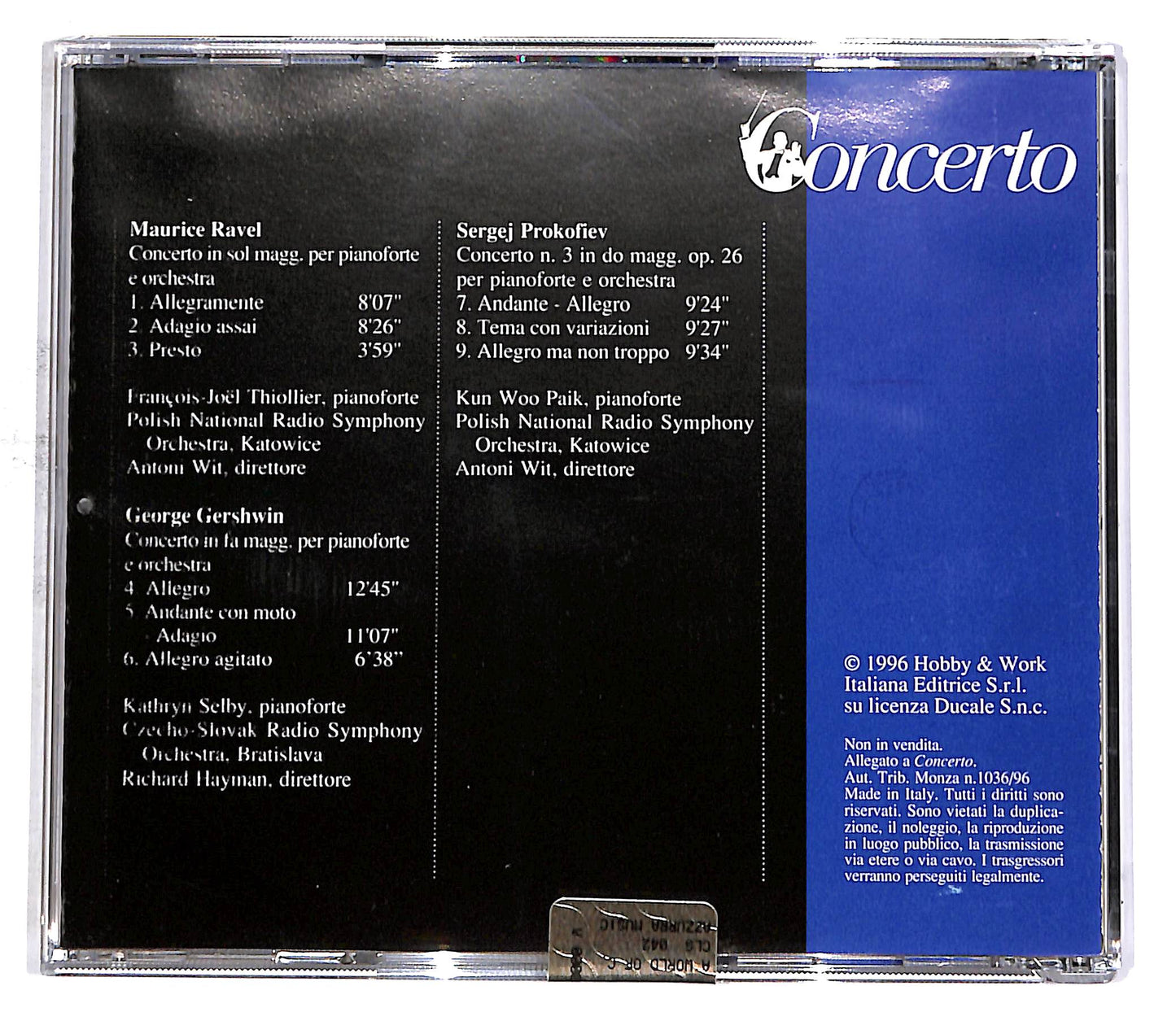 EBOND Ravel, Gershwin, Prokofiev EDITORIALE CD CD054305