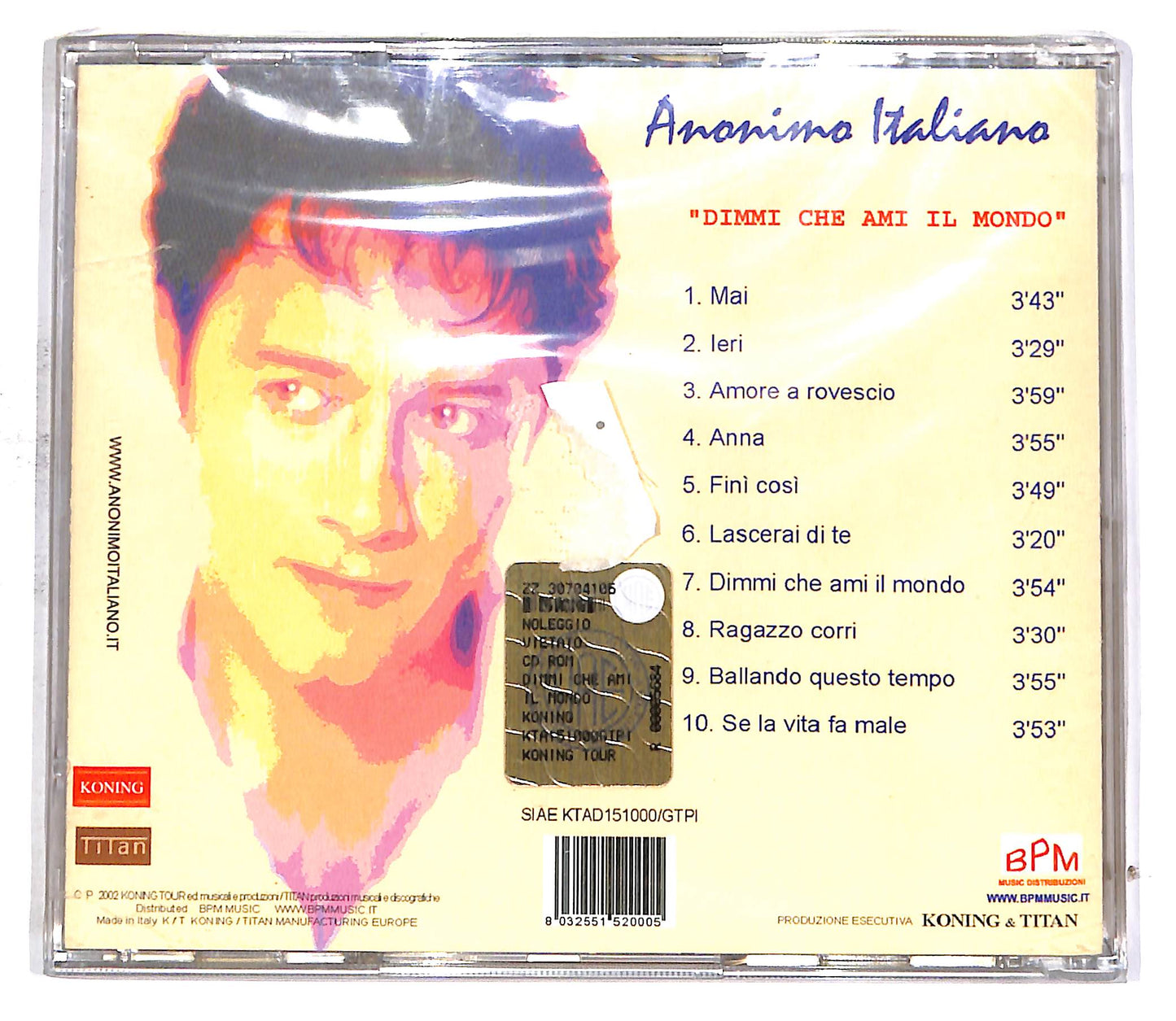 EBOND Anonimo Italiano - Dimmi Che Ami Il Mondo CD CD054417