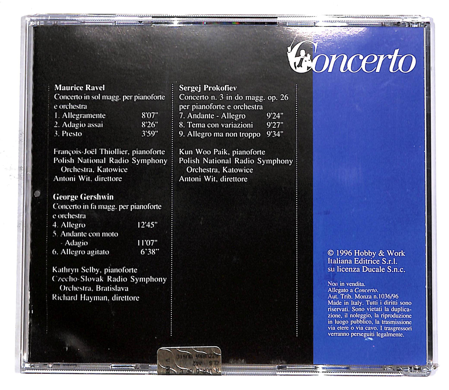 EBOND Ravel, Gershwin, Prokofiev EDITORIALE CD CD054501