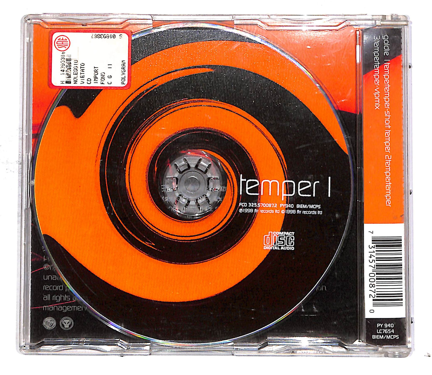 EBOND Goldie - Temper Temper CD CD054511