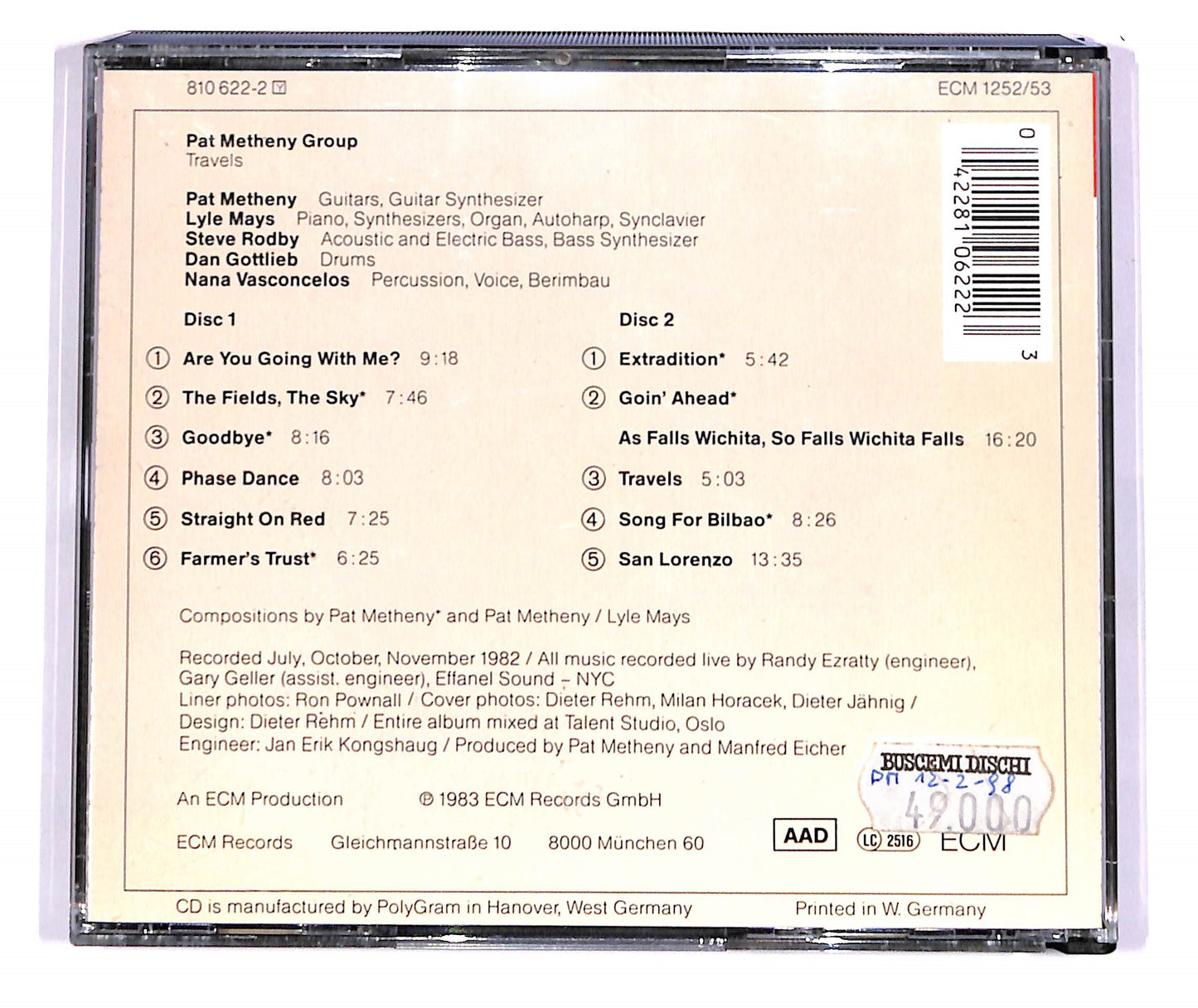 EBOND Pat Metheny Group - Travels (2 dischi) CD CD054631