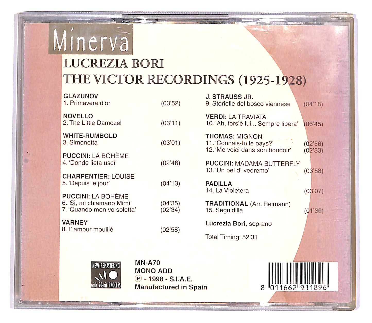 EBOND Lucrezia Bori The Vitor Recordings (1925-1928) CD CD054748