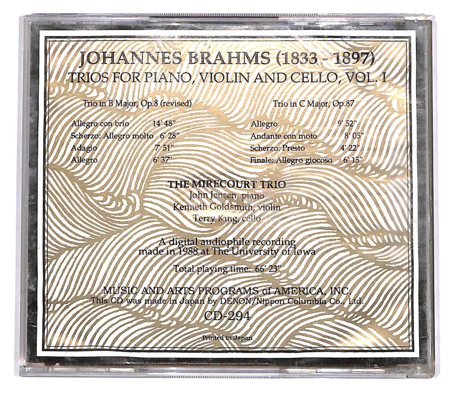 EBOND Brahms: Trios, Opp. 8 & 87 - The Mirecourt Trio EDITORIALE CD CD054815