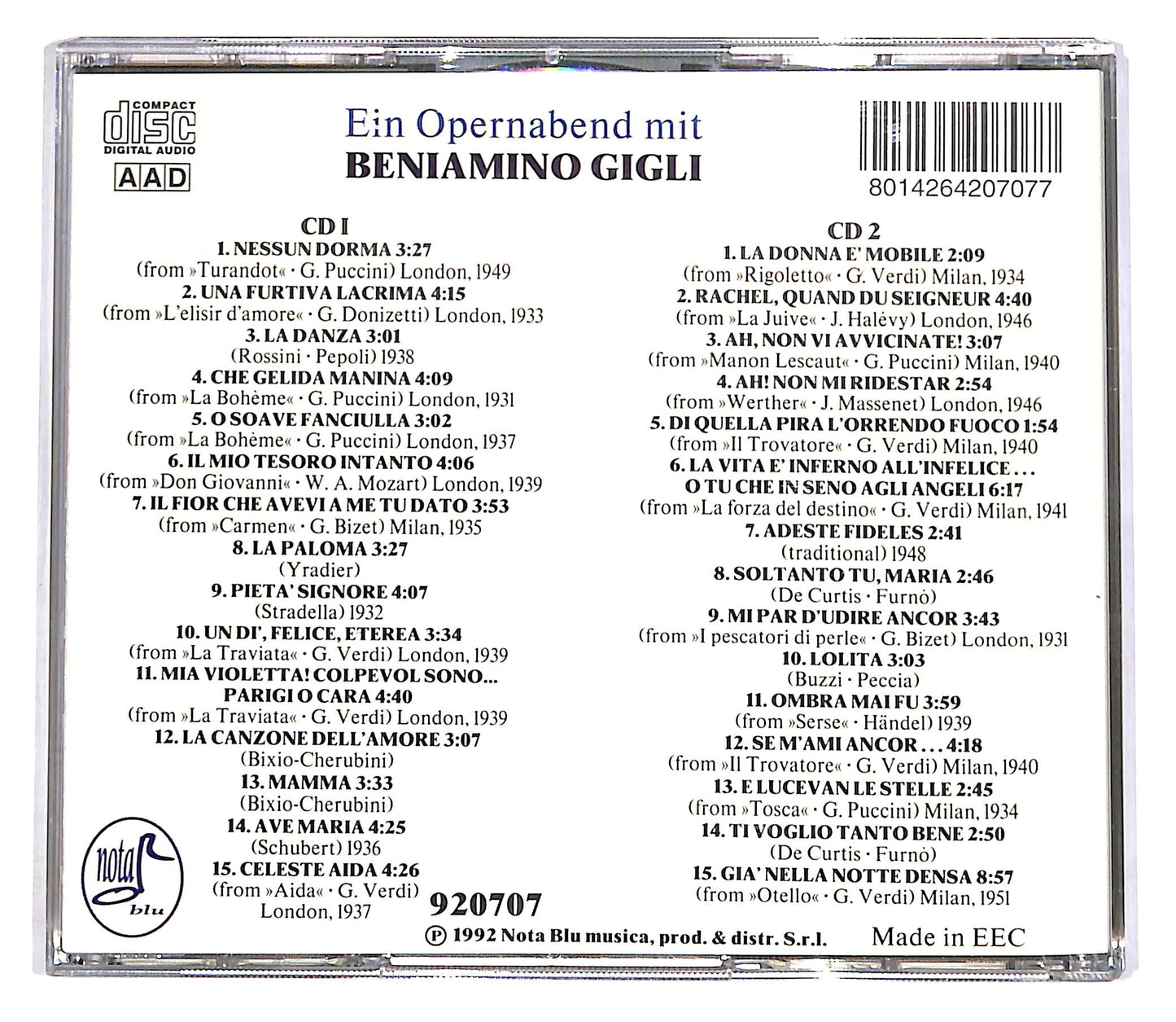EBOND Ein Opernabend Mit Beniamino Gigli (2 dischi) CD CD054840