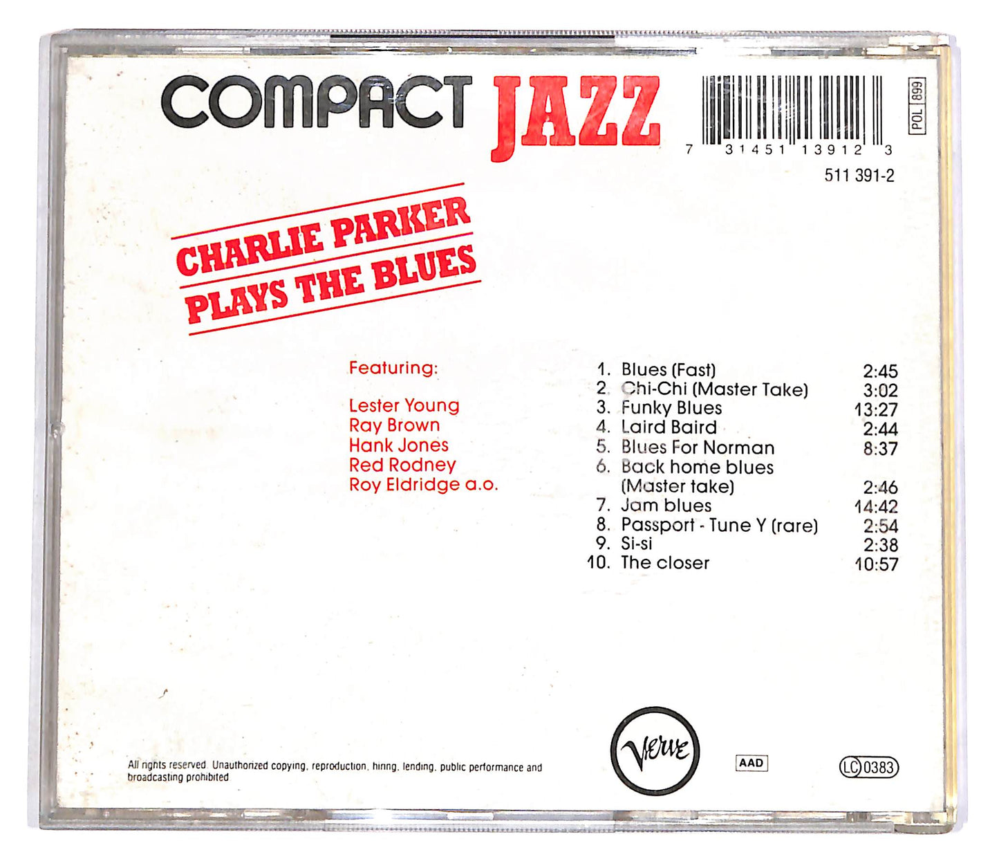 EBOND Charlie Parker - Charlie Parker Plays The Blues CD CD054853