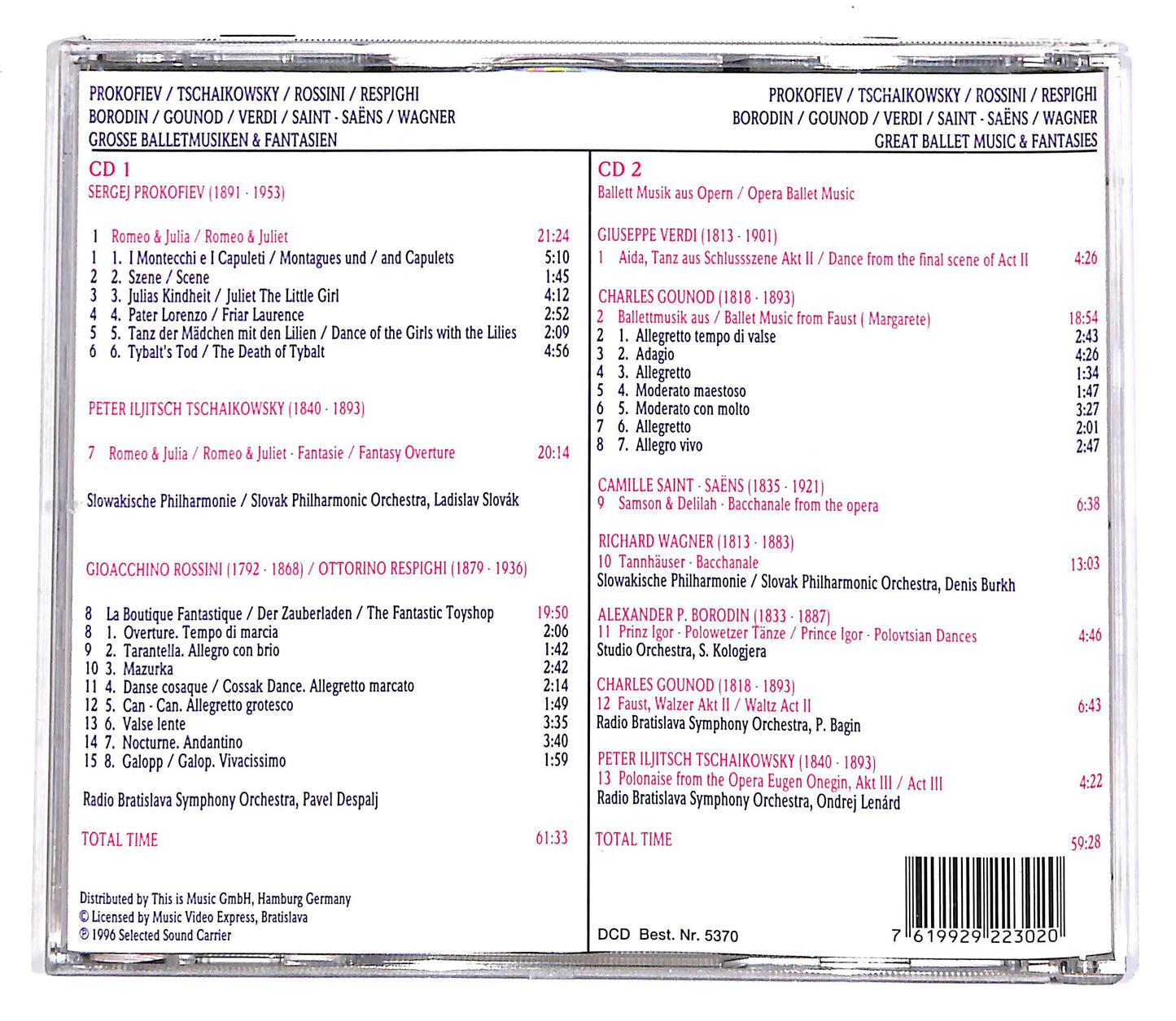 EBOND Great Ballet Music & Fantasies Vol.31 (2 dischi) CD CD055047