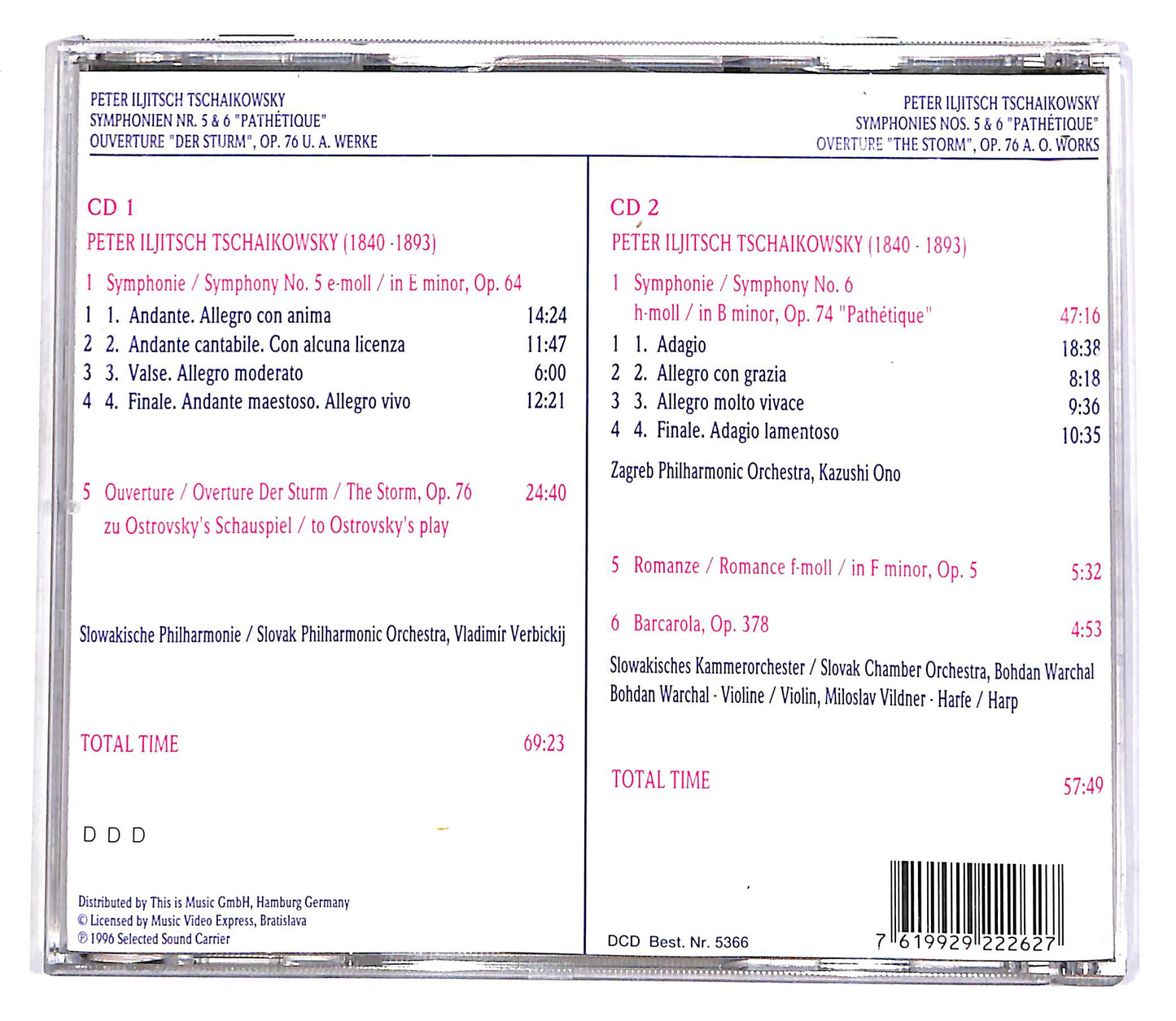 EBOND Peter Iljitsch Tschaikowsky Vol.27 (2 dischi) CD CD055052