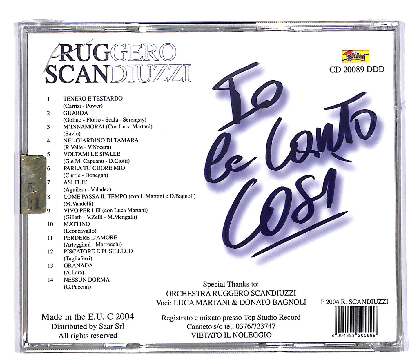 EBOND Ruggero Scandiuzzi - Io Le Canto Cosi CD CD055133