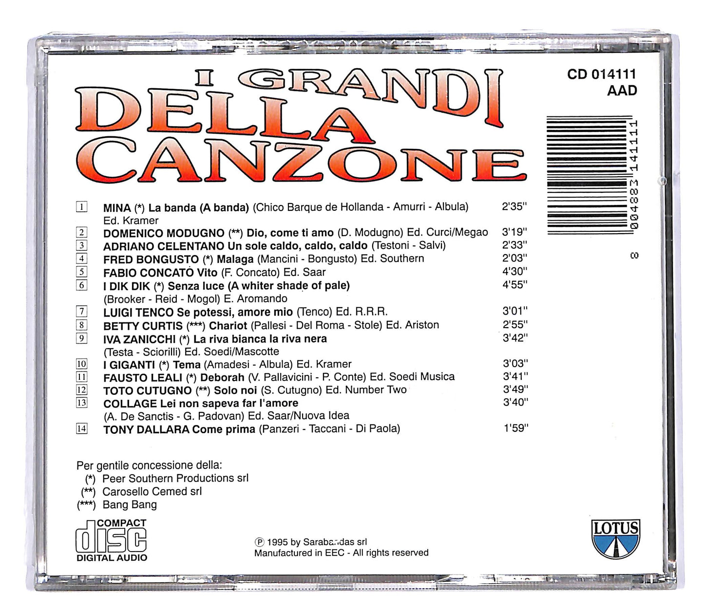 EBOND Various - I Grandi Della Canzone CD CD055159