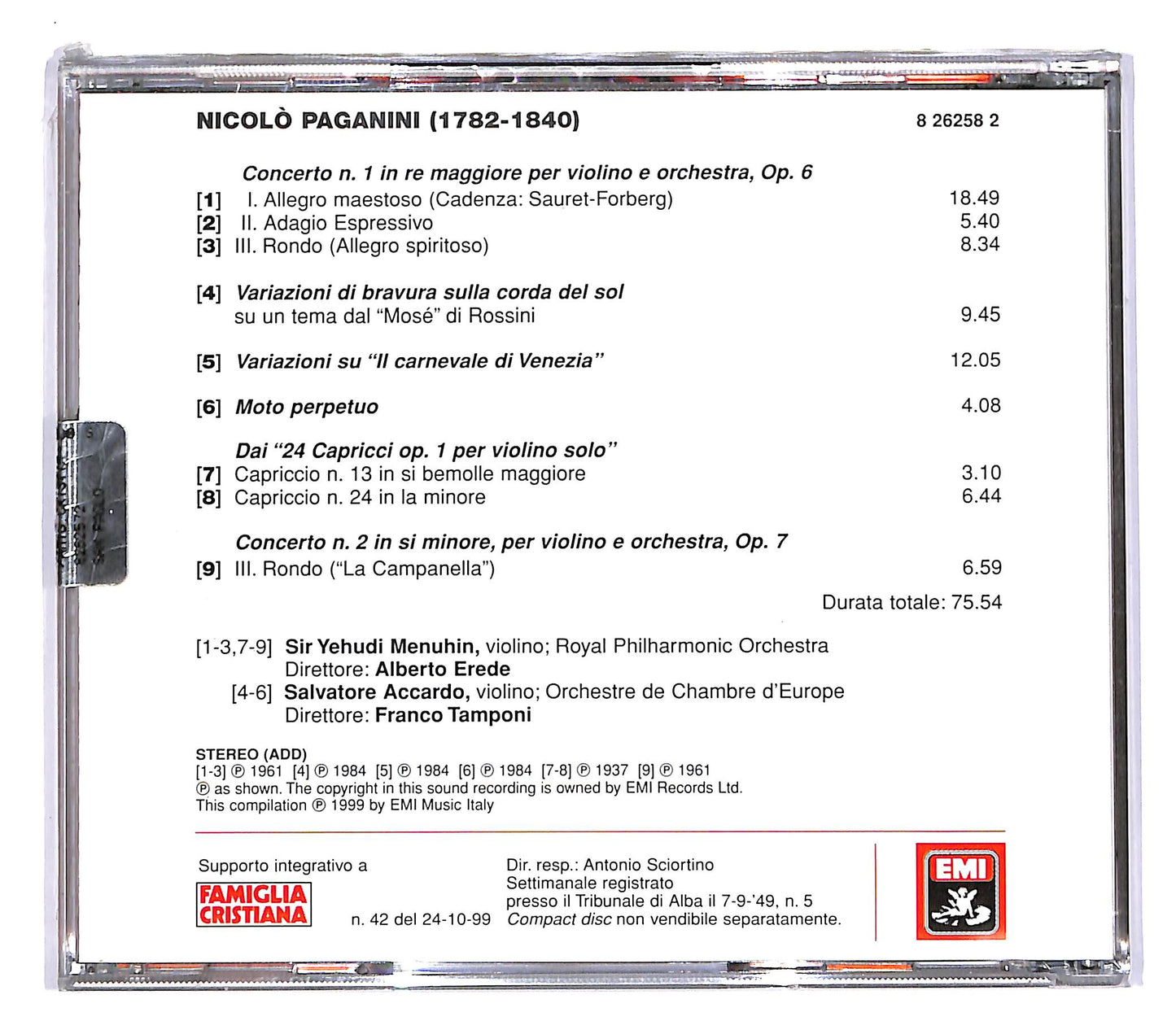 EBOND I Grandi Concerti - Nicolo Paganini EDITORIALE CD CD055327