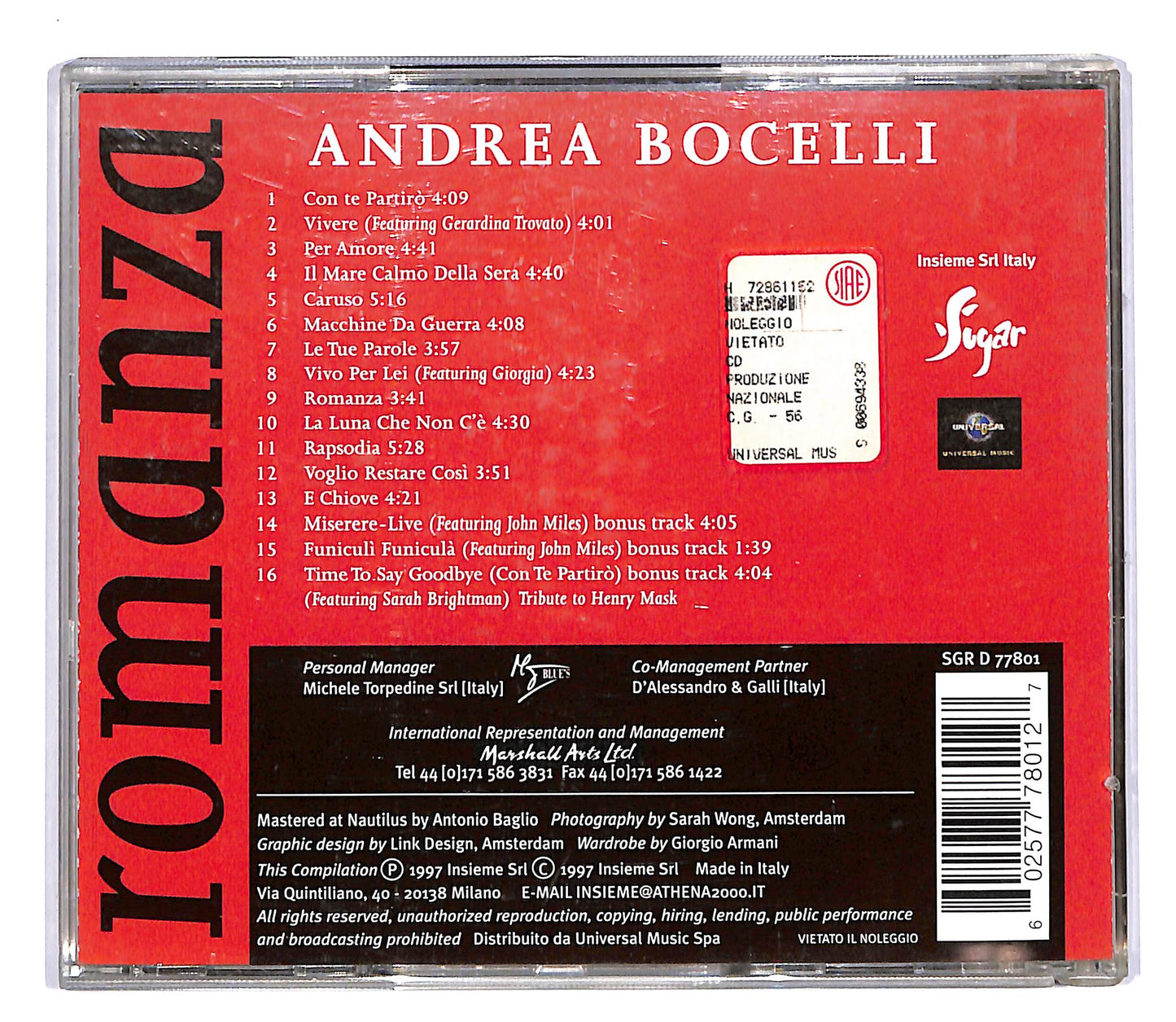 EBOND Andrea Bocelli - Romanza CD CD055457