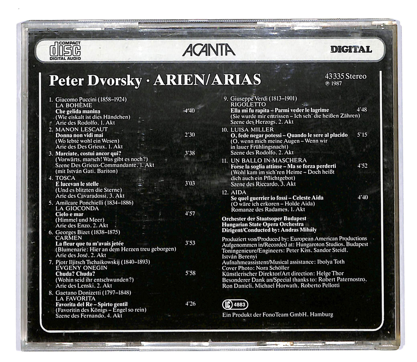 EBOND Peter Dvorsky - Arias - Arien CD CD055524