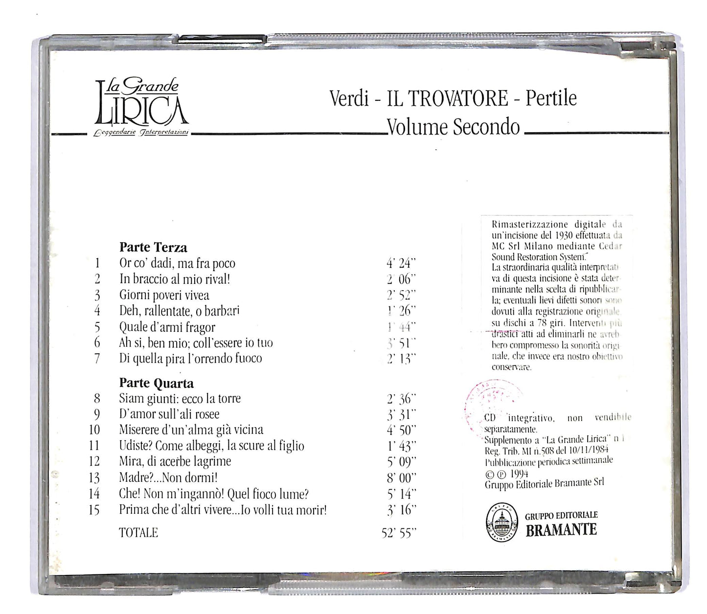 EBOND Verdi - Il Trovatore - Pertile volume secondo EDITORIALE CD CD055525
