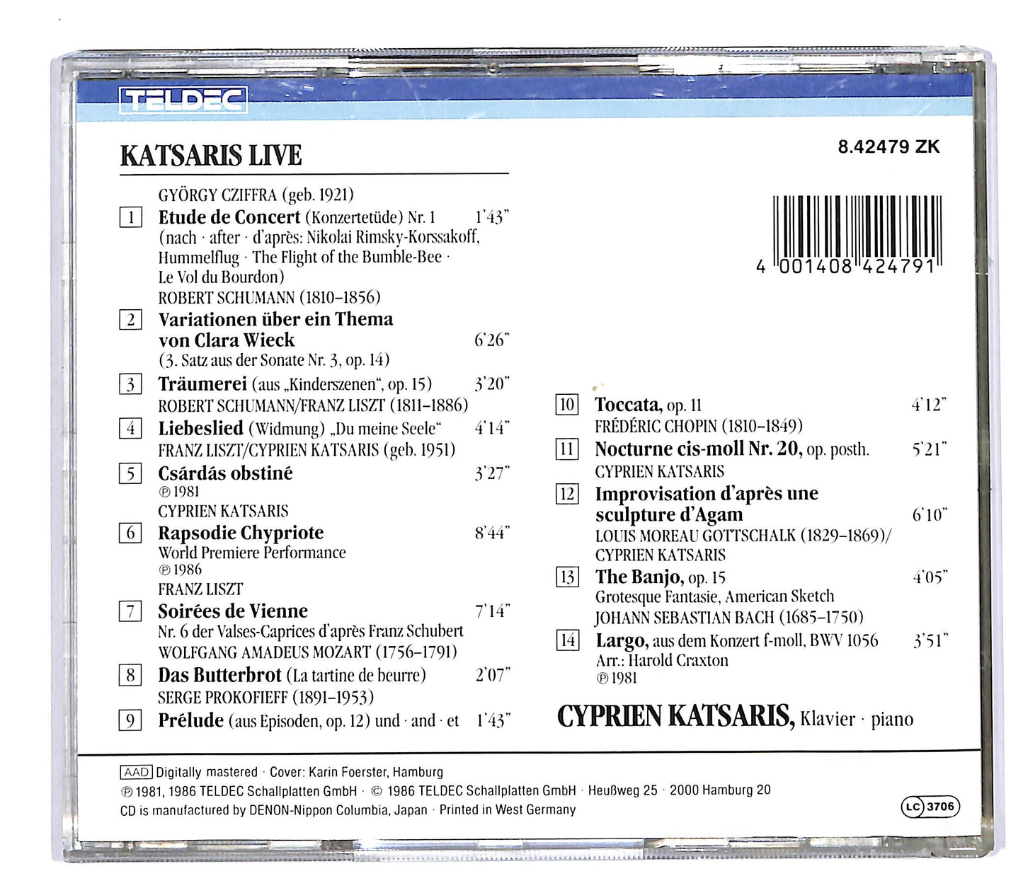 EBOND Cyprien Katsaris - Katsaris Live CD CD055531