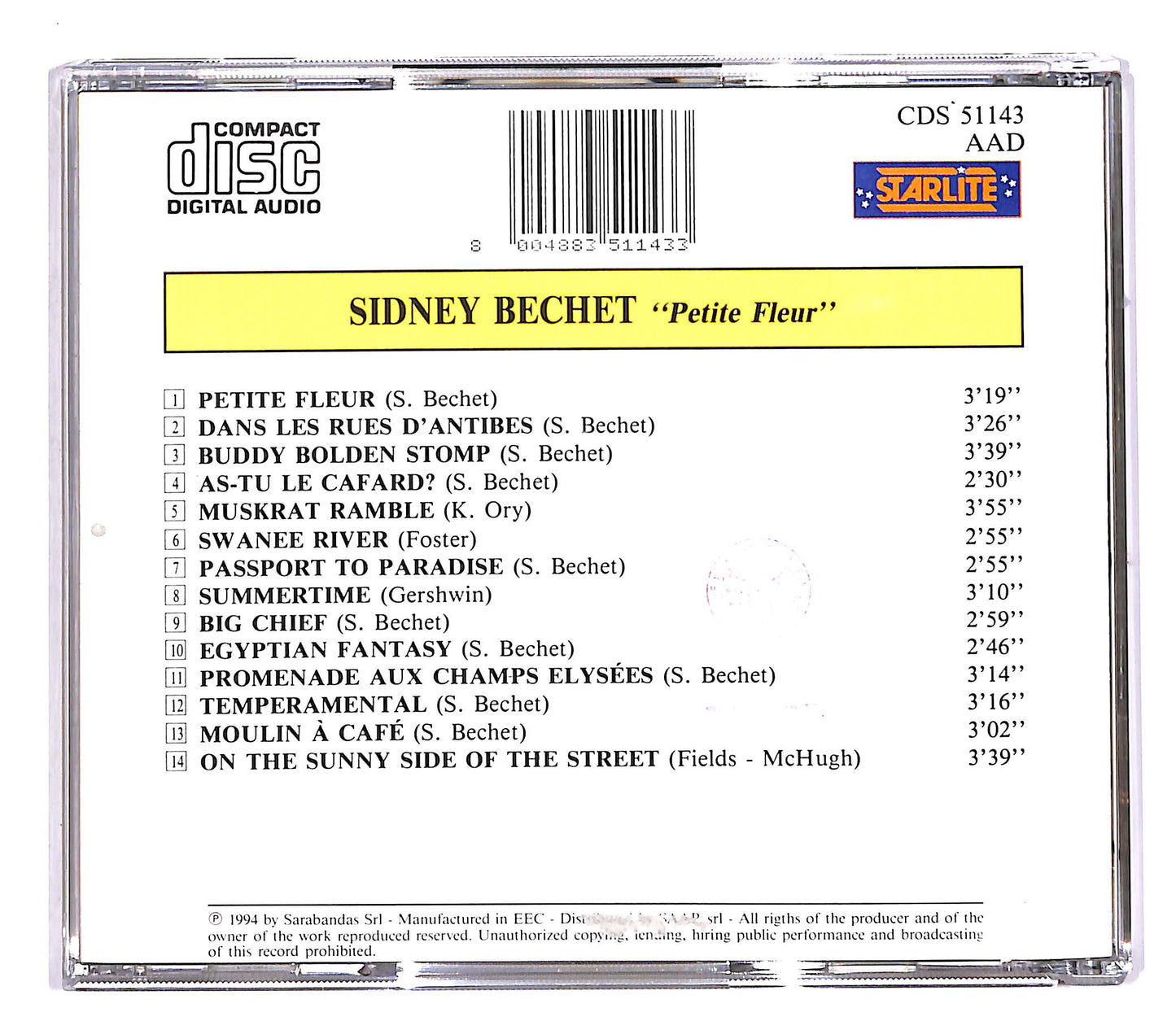 EBOND Sidney Bechet - petite fleur CD CD055614