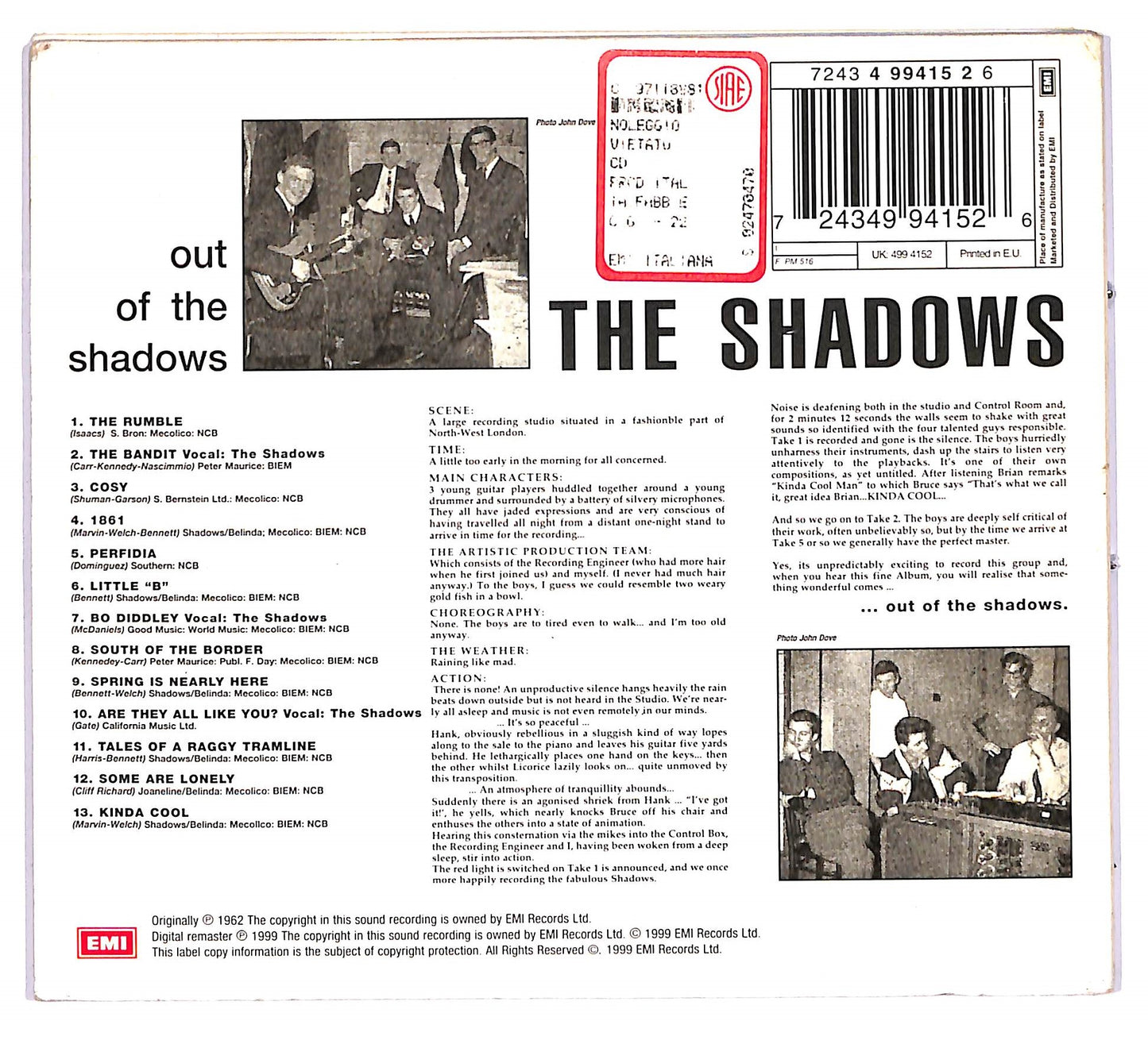 EBOND The Shadows - Out Of The Shadows ( digipak) CD CD055623
