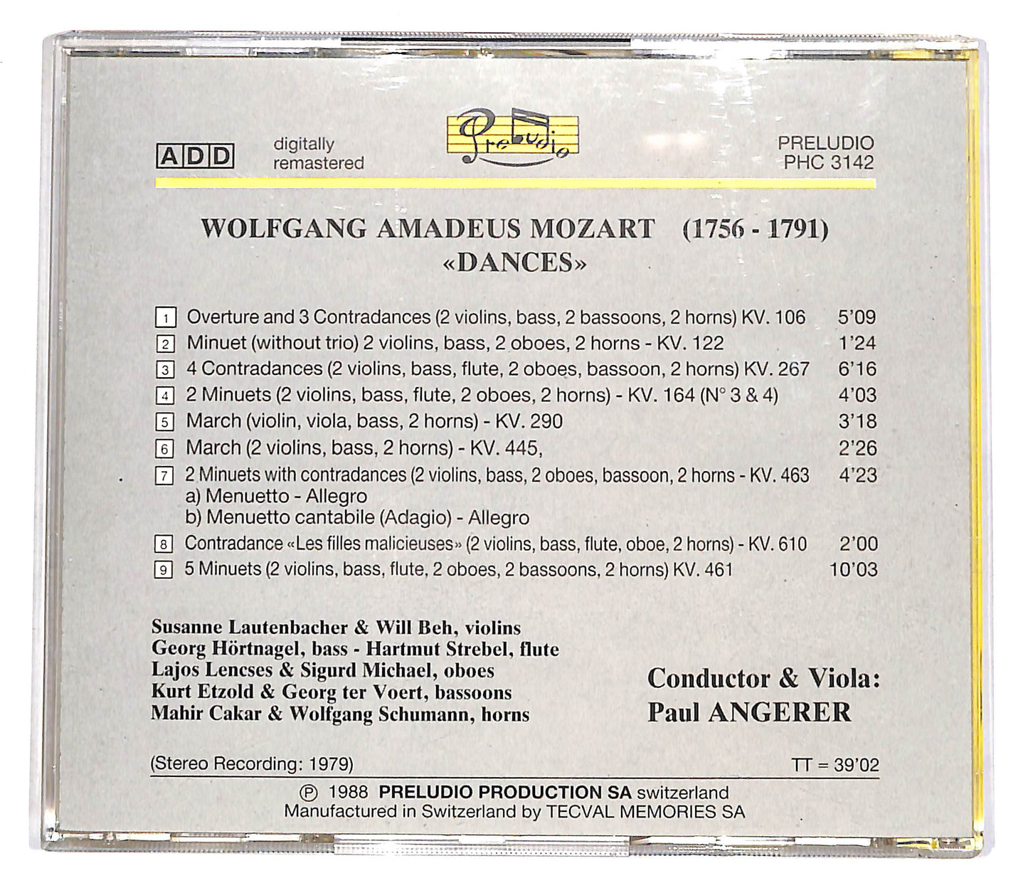 EBOND Wolfgang-Amadeus Mozart - Dances EDITORIALE CD CD055707