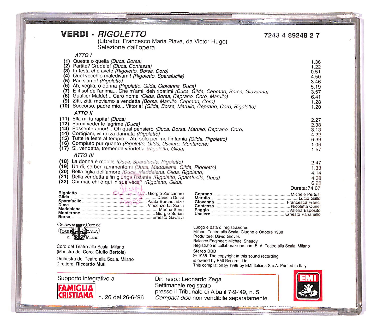 EBOND Verdi - Rigoletto - Le Pagine Piu Belle - Muti EDITORIALE CD CD055717