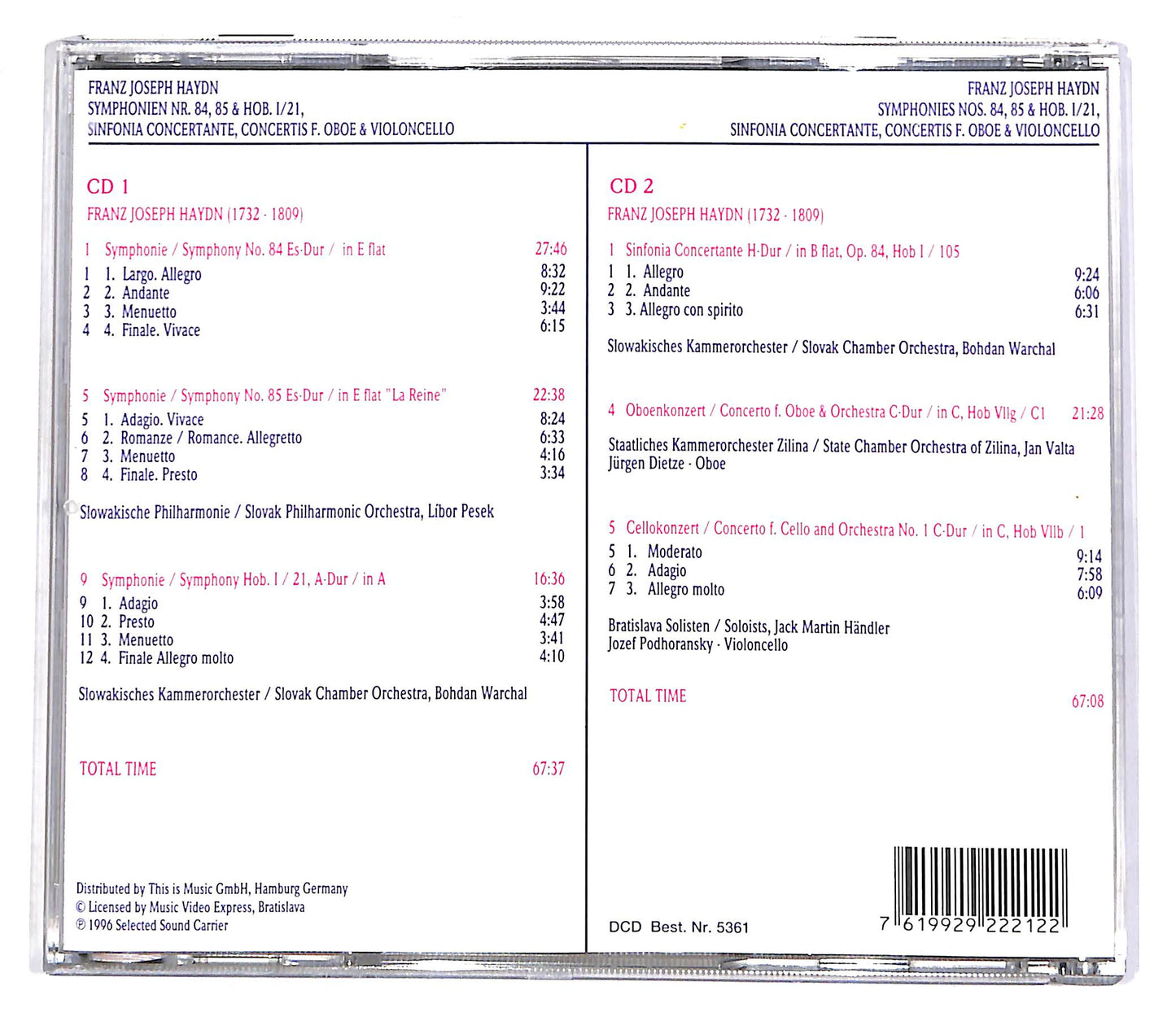 EBOND Franz Joseph Haydn - Vol.22 (2 dischi) CD CD055756