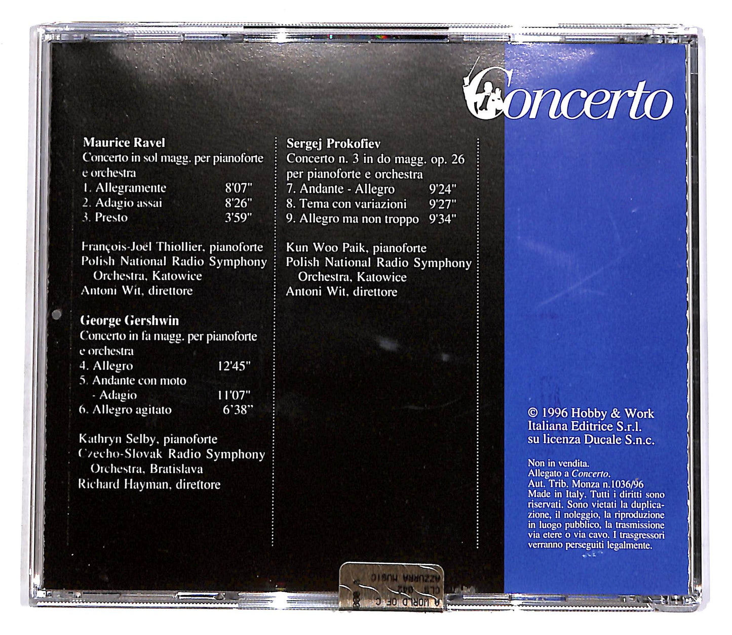 EBOND Ravel, Gershwin, Prokofiev EDITORIALE CD CD055904