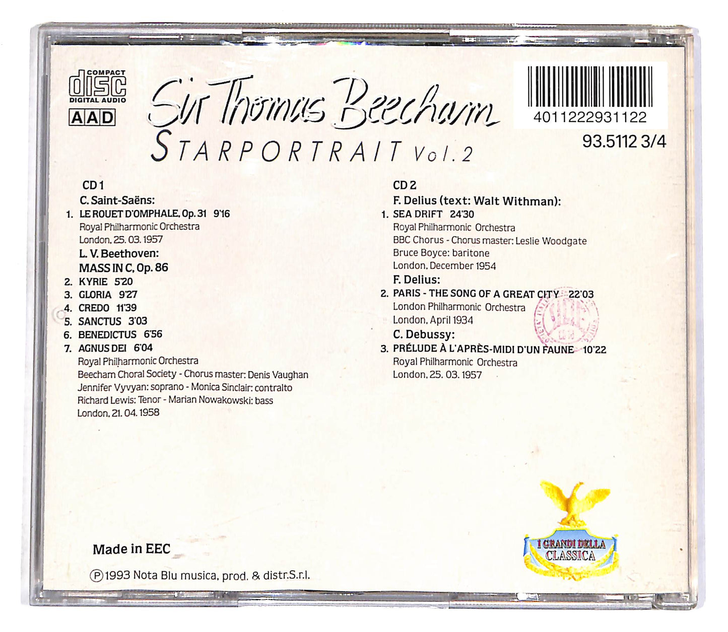 EBOND Sir T. Beecham - Starportrait Vol.2 (2 dischi) CD CD055919