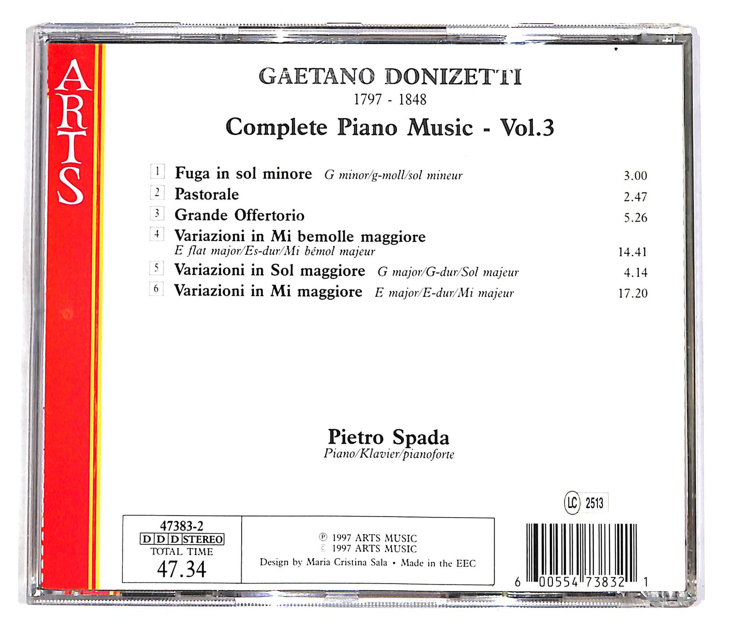 EBOND Donizetti - Complete Piano Music - Vol.3 - Pietro Spada CD CD056006