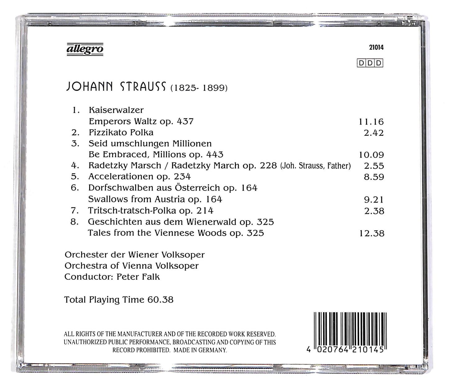 EBOND Johann Strauss Jr. - Famous Waltzes - Beruhmte Walzer CD CD056029