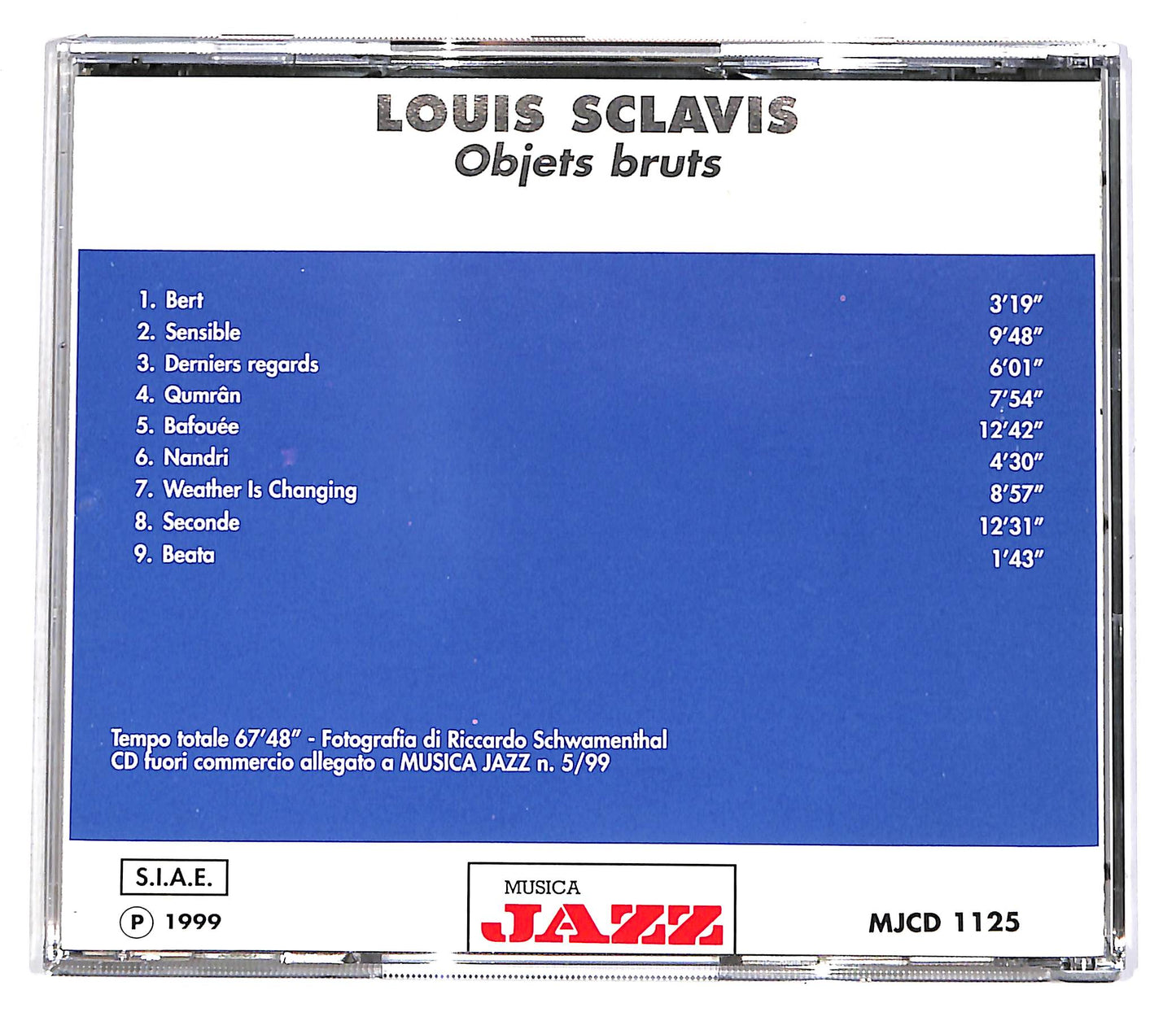 EBOND Louis Sclavis - Objets Bruts EDITORIALE CD CD056044