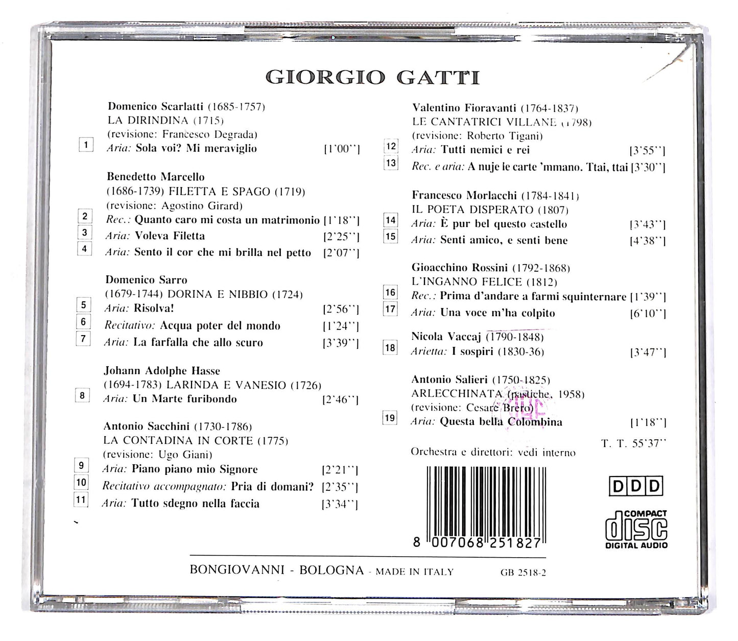 EBOND Giorgio Gatti - Arie Del Settecento Italiano CD CD056053