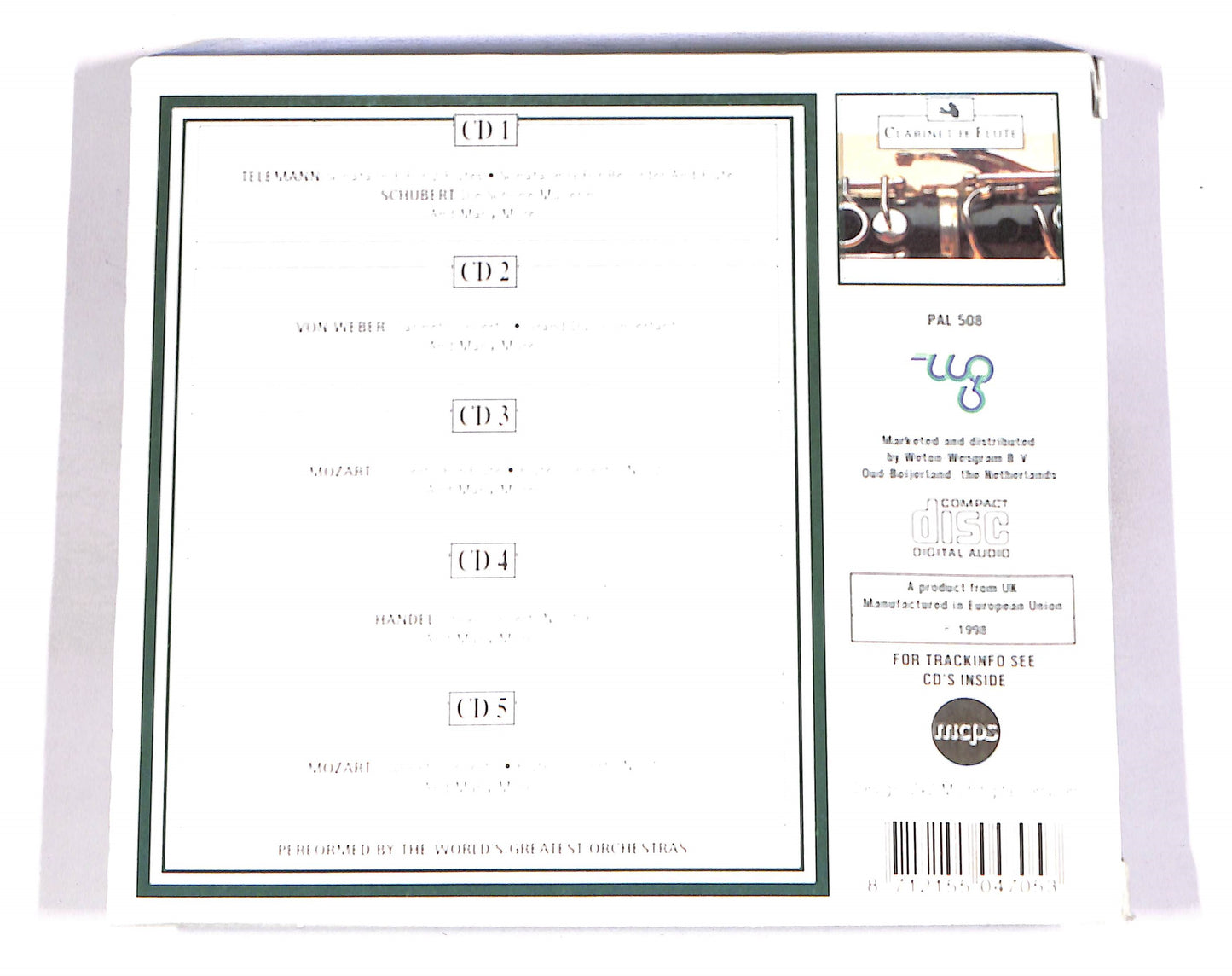 EBOND Clarinet & Flute - Chopin, Mozart, Handel, Schubert (5 dischi) CD CD056103