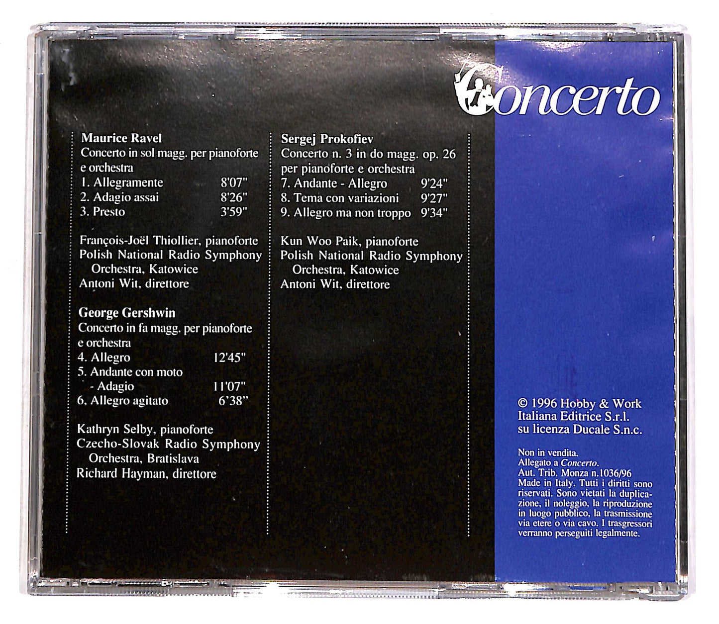 EBOND Ravel, Gershwin, Prokofiev EDITORIALE CD CD056114