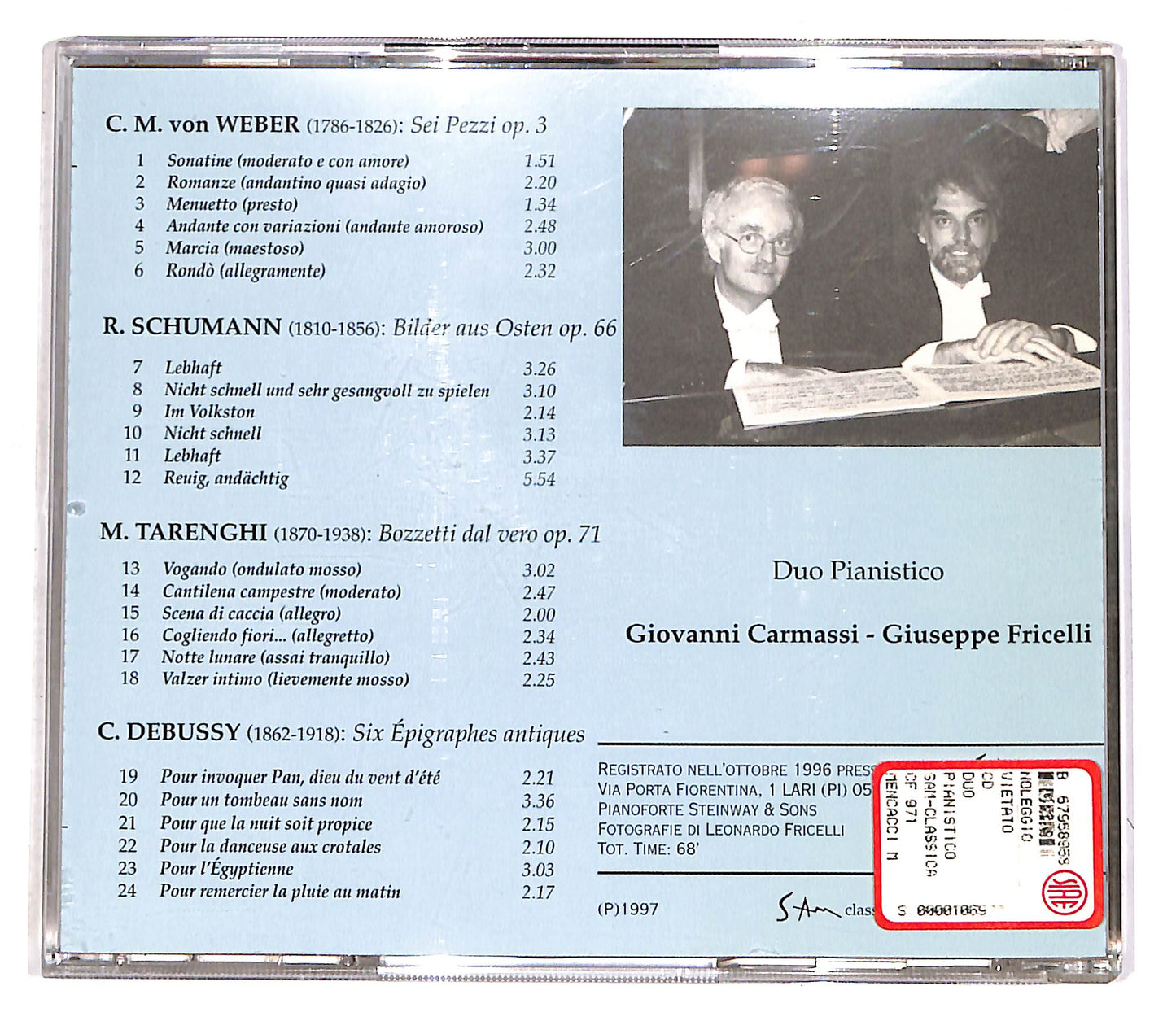 EBOND Duo Pianistico G. Carmassi - G. Fricelli EDITORIALE CD CD056126