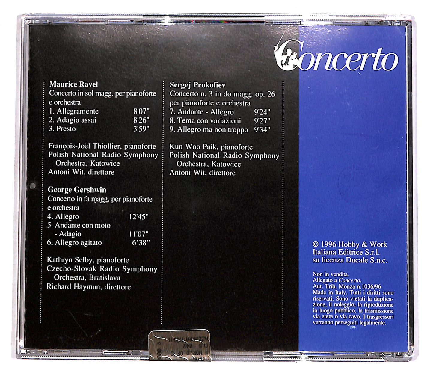 EBOND Ravel, Gershwin, Prokofiev EDITORIALE CD CD056211